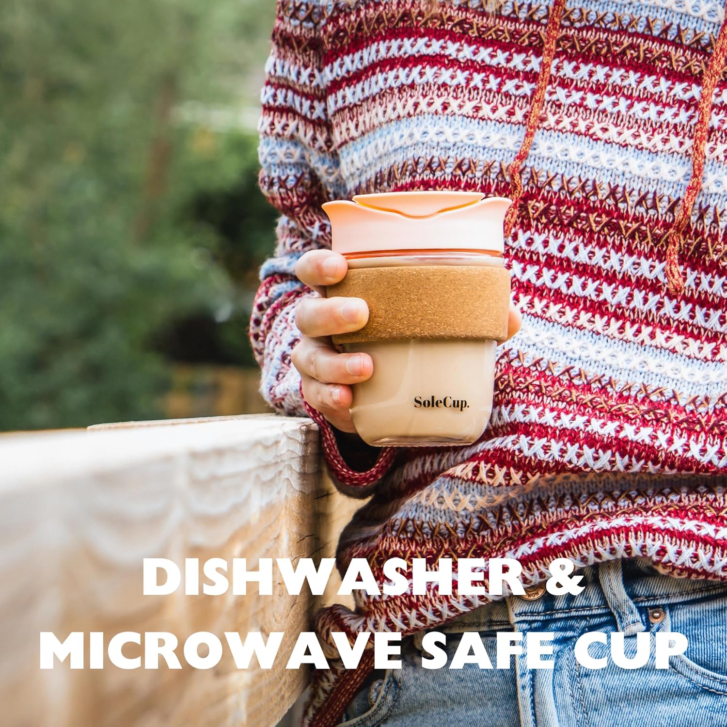 Travel Mug Loose Tea Infuser - Detachable Tea Strainer with Spillproof Lid - BPA-Free Reusable Glass Travel Coffee Cup with Cork Band (Pink, 12oz) - Image 9