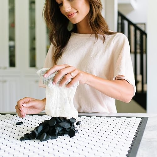 Miniatura 6 de Letterfolk Paquete de 225 azulejos de felpudos personalizables, azulejos para diseño de tapete personalizado, paquete de 225 azulejos, azul