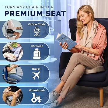 ComfiLife Gel Enhanced Seat Cushion & Lumbar Support Pillow Bundle Ultimate Comfort and Pain Relief for Sitting