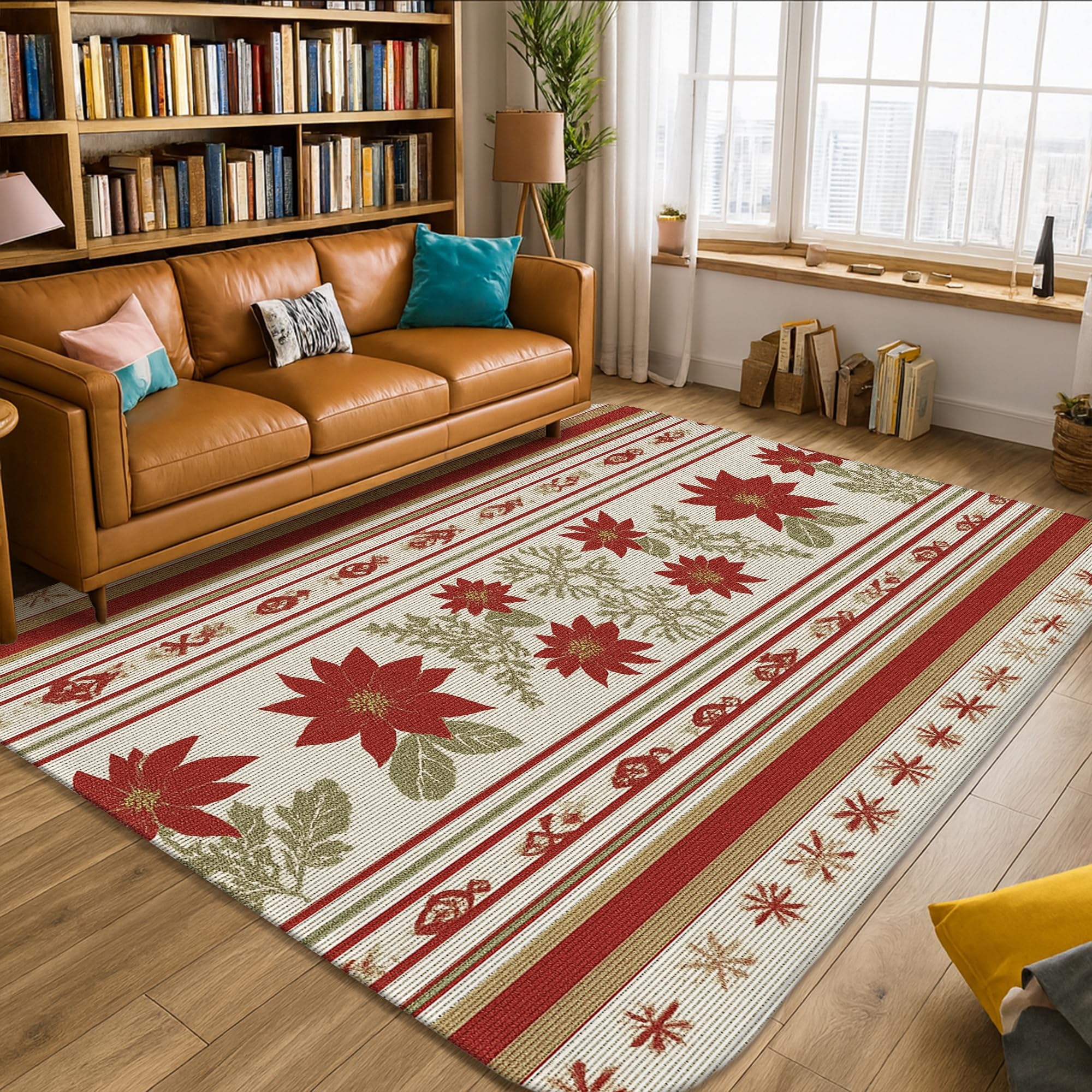 Tapis de Noël en mousse douce rectangulaire anti-tache grand modèle