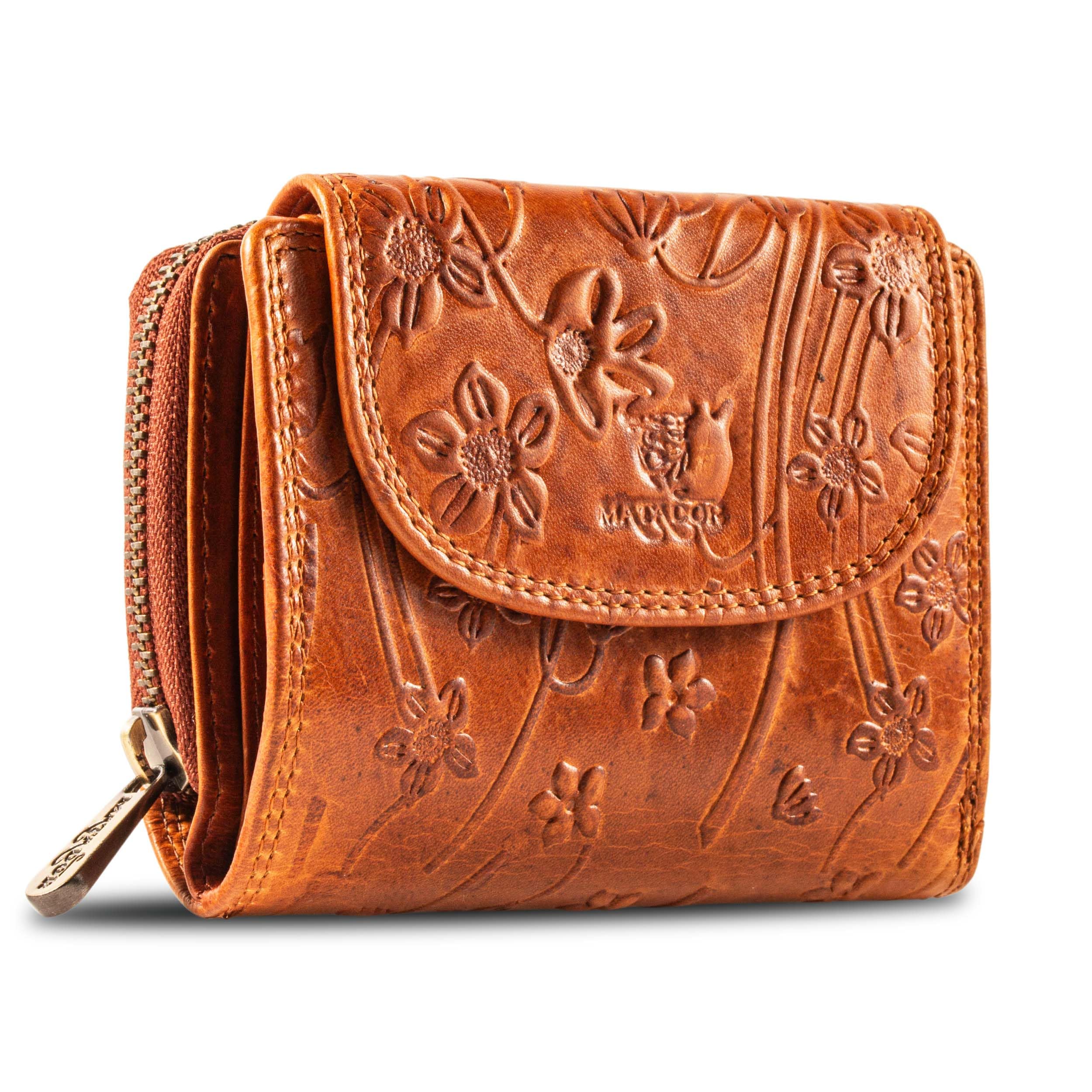 MATADOR Portefeuille Compact En Cuir Véritable Avec Protection RFID Certifié TÜV | Porte Monnaie Femme Avec Boîte Cadeau | Porte-Monnaie Avec YKK Fermeture éclair | Porte-Cartes Noir