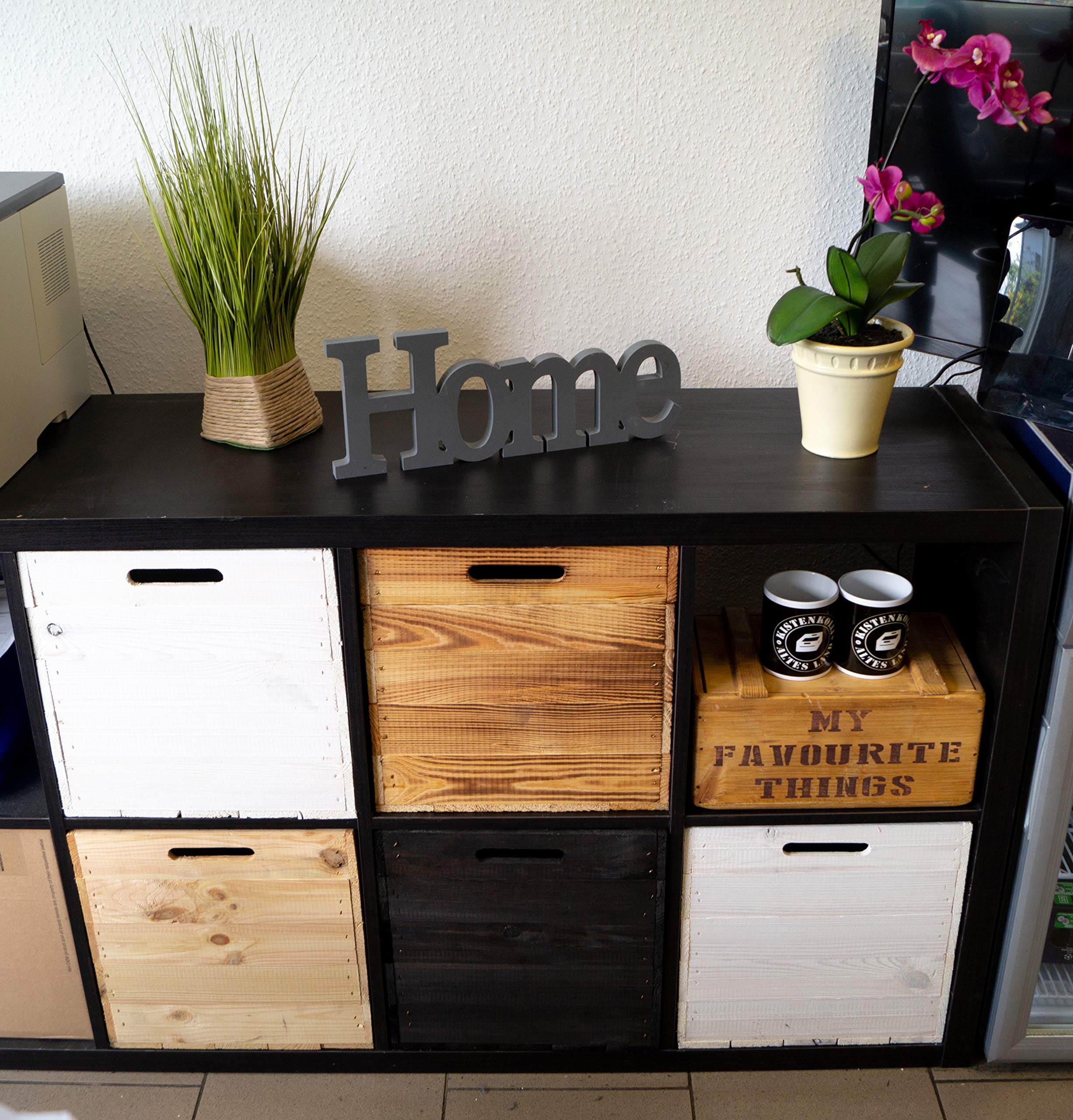 Kistenkolli Altes Land Holzkiste 2er Set für Kallax & Expedit – Aufbewahrungskiste aus naturbelassenem Holz | Regaleinsatz für IKEA Kallax | Vollholz Regalkiste | 33 x 37,5 x 32,5 cm