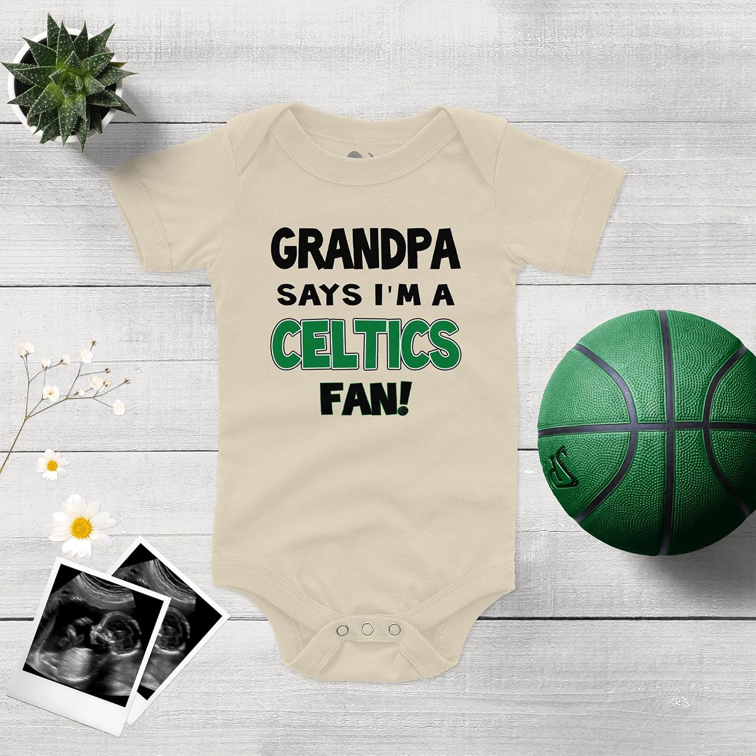 NanyCrafts Baby's Grandpa Says I'm a Celtics Fan Bodysuit - Image 6