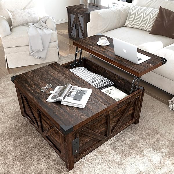 Square Farmhouse Lift Top Table