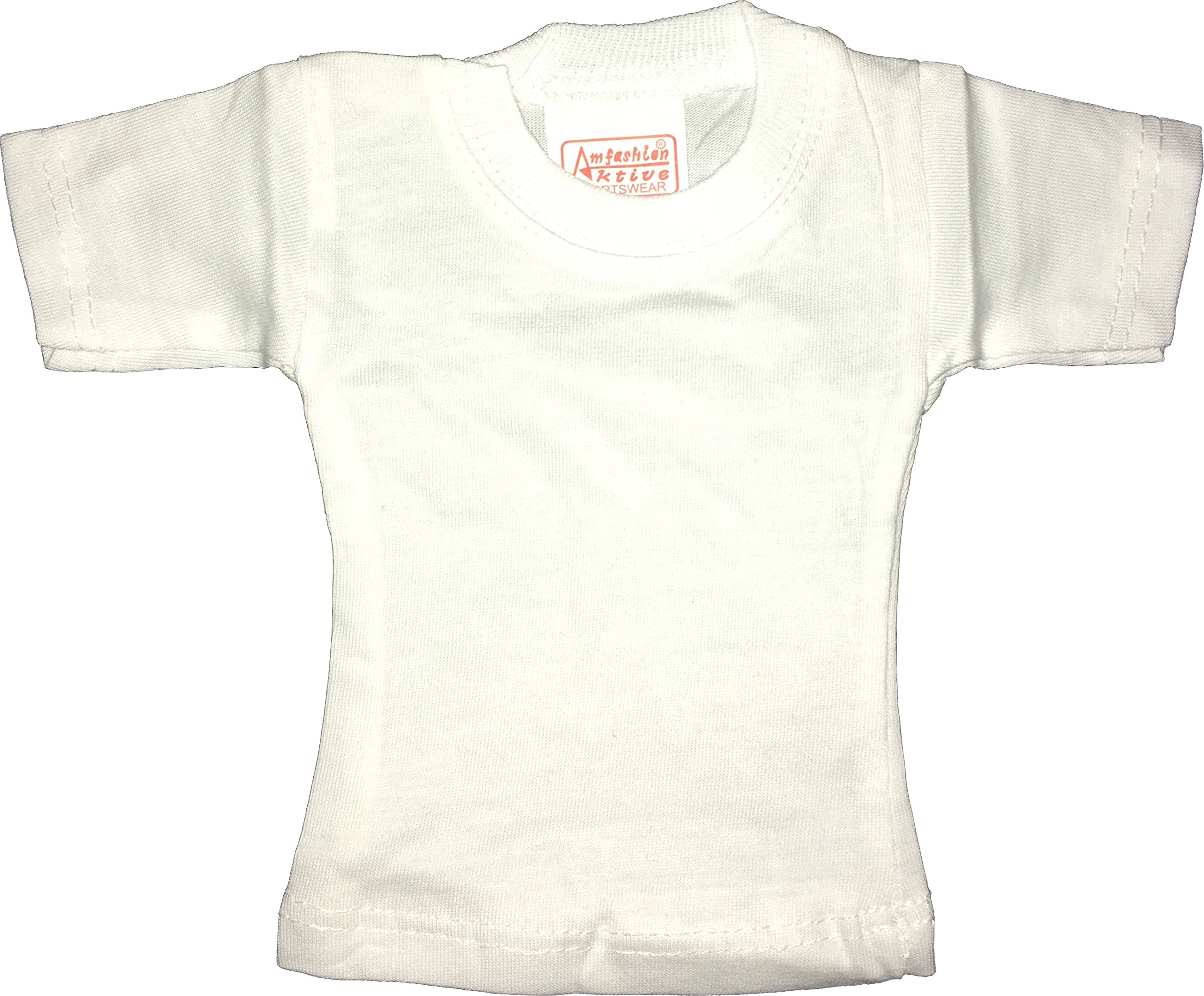 (R Mini Camiseta, Blanco, 100% Algodón, Artículo Divertido, para refinar y imprimir – Mini Camiseta para Botellas, Blanco, Talla única