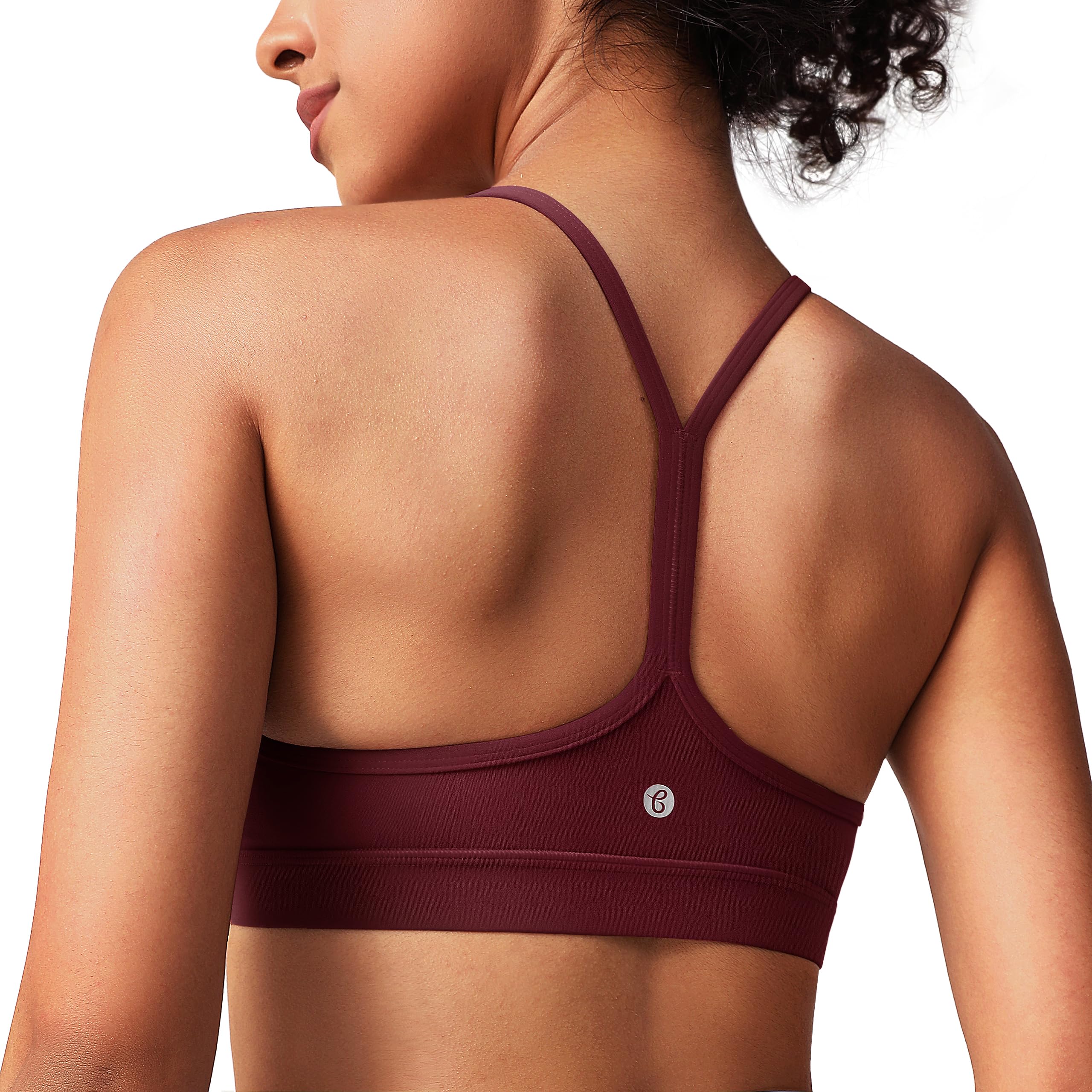 BAYDI Clouduxi Sport-BH Damen Leichter Halt Ohne Bügel Gepolstert mit Herausnehmbaren Pads Y-Rücken mit Spaghettiträgern für Yoga Pilates und Alltag