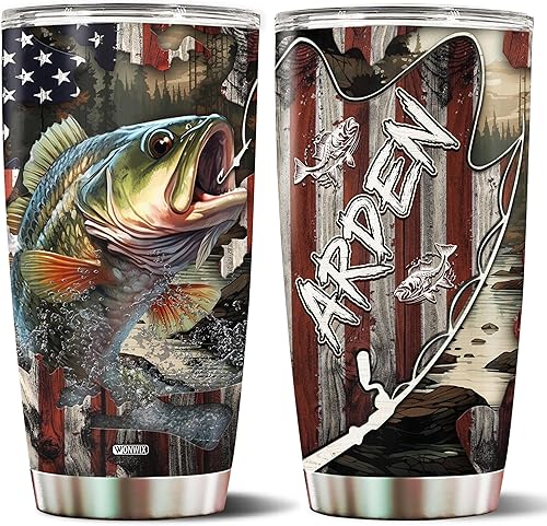 Regalos de pesca personalizados para hombres, taza de café, taza de viaje, botella de agua con tapa, regalo para papá, esposo, pescadores, Navidad,