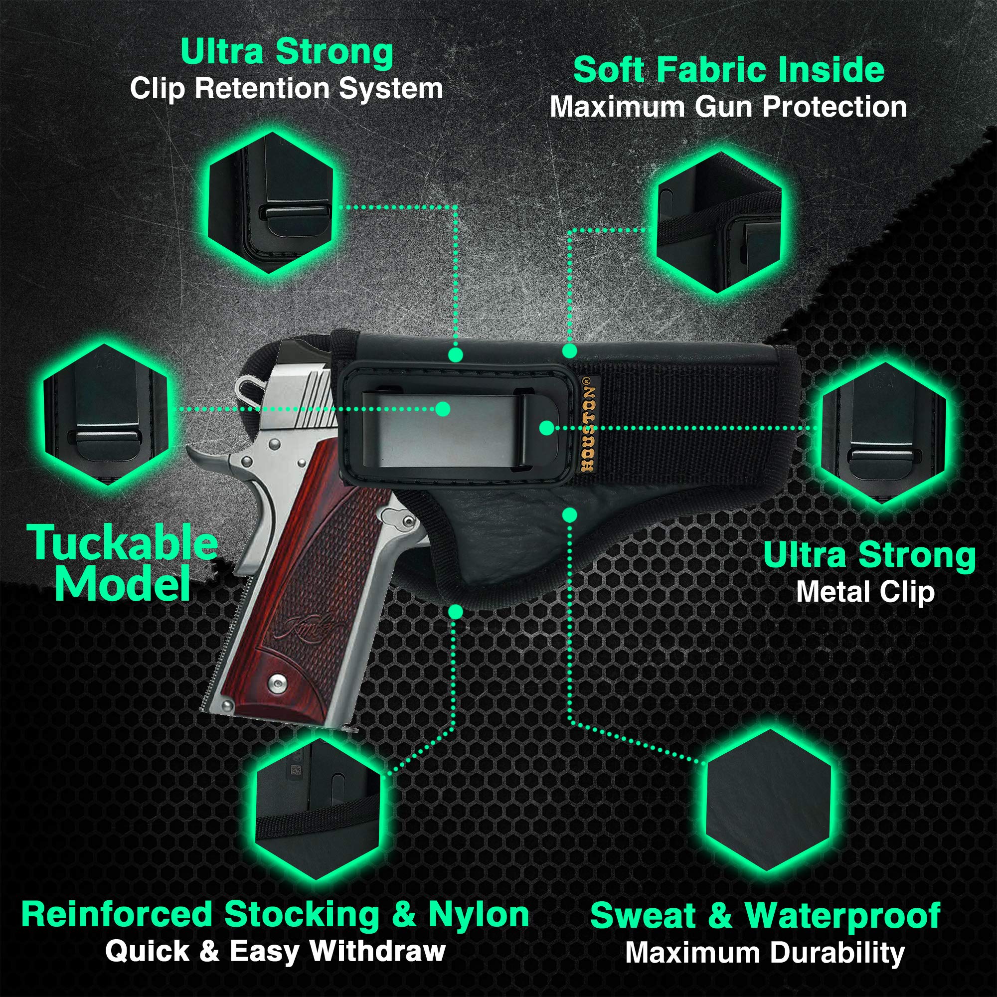 IWB Tuckable Gun Holster for Men Concealed Carry 1911 5