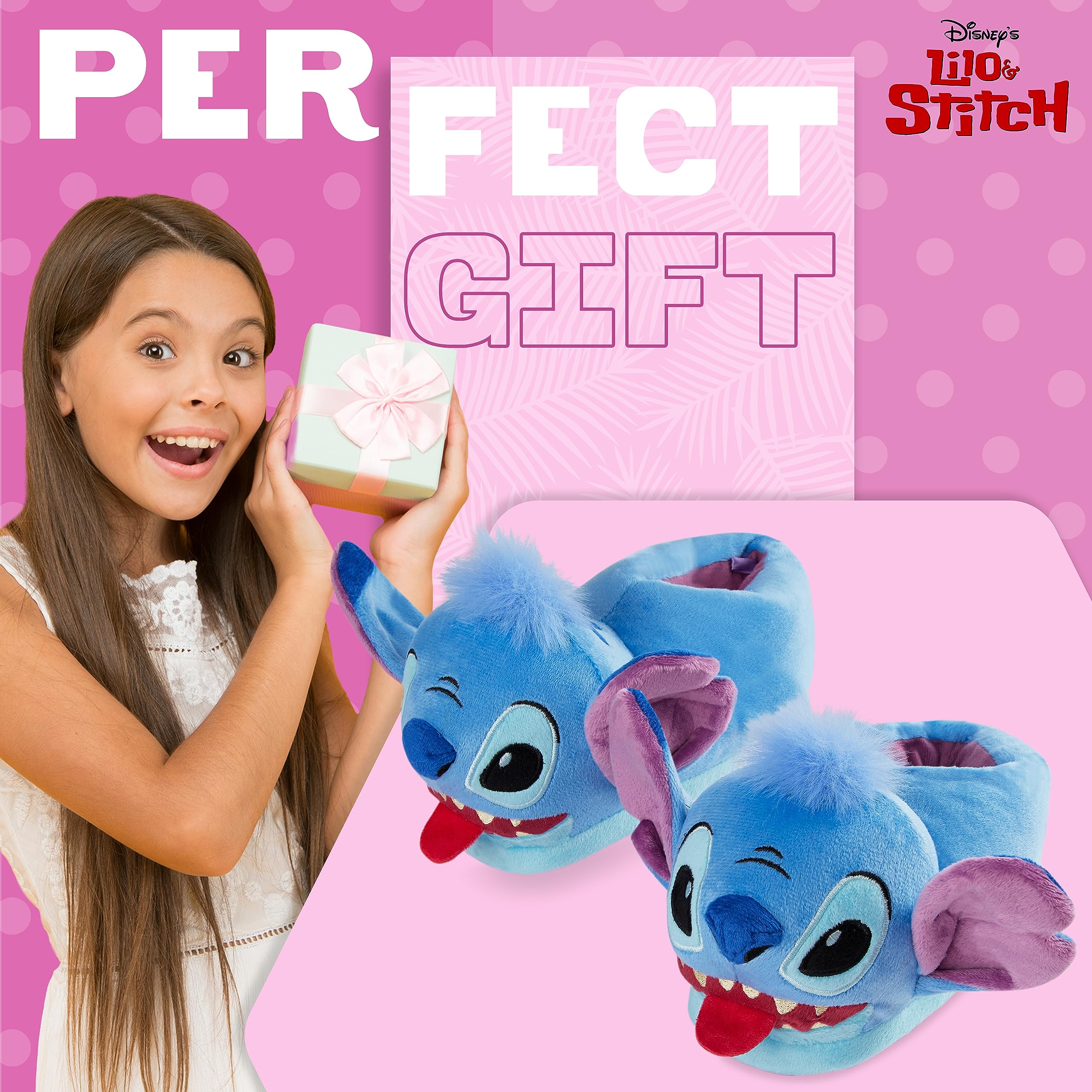Disney Chaussons Enfant Fantaisie Pantoufle Chaude Peluche Chausson Rigolo Mixte Idée Cadeau Stitch Baby Yoda