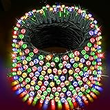 XURISEN 403FT 1000 LED String Lights Outdoor Green Wire Christmas Lights 8 Modes & Timer Waterproof Fairy Lights Plug in for Party, Wedding, Yard, Garden, Indoor/Outdoor Decorations(Multicolor) Multicolor 1000LEDS 403FT Green Wire