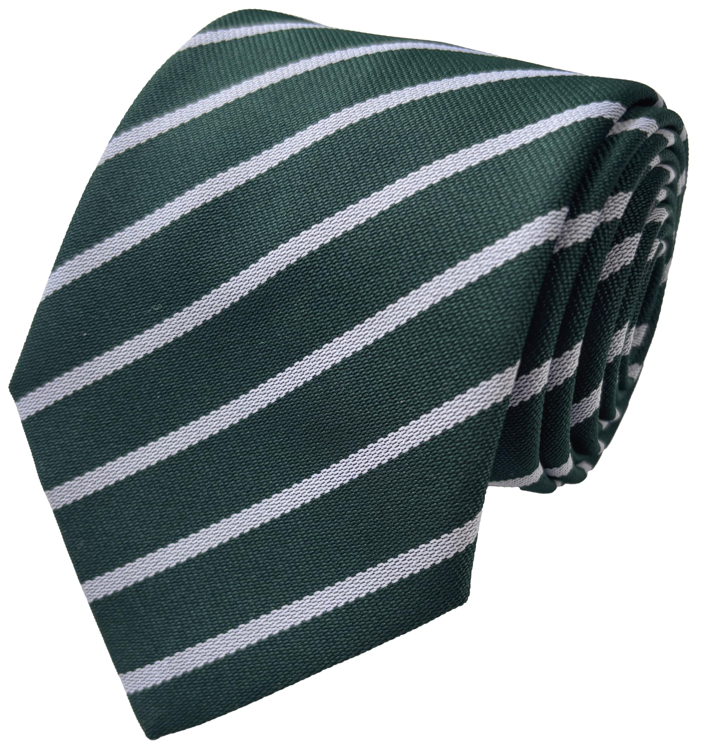 Great British Tie Club School Ties (21 Single Stripe Variations) Junior Age (Bottle & White)