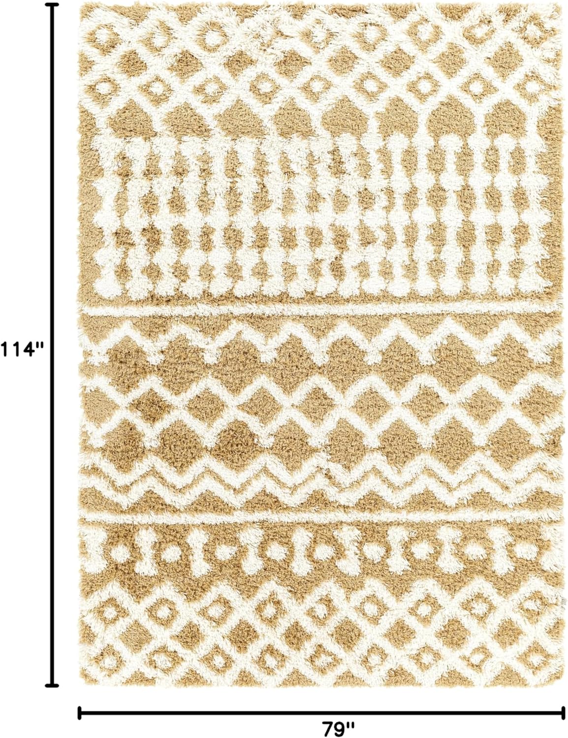 Livabliss Hapsburg Moroccan Shag Area Rug,6'7" x 9'6",Camel