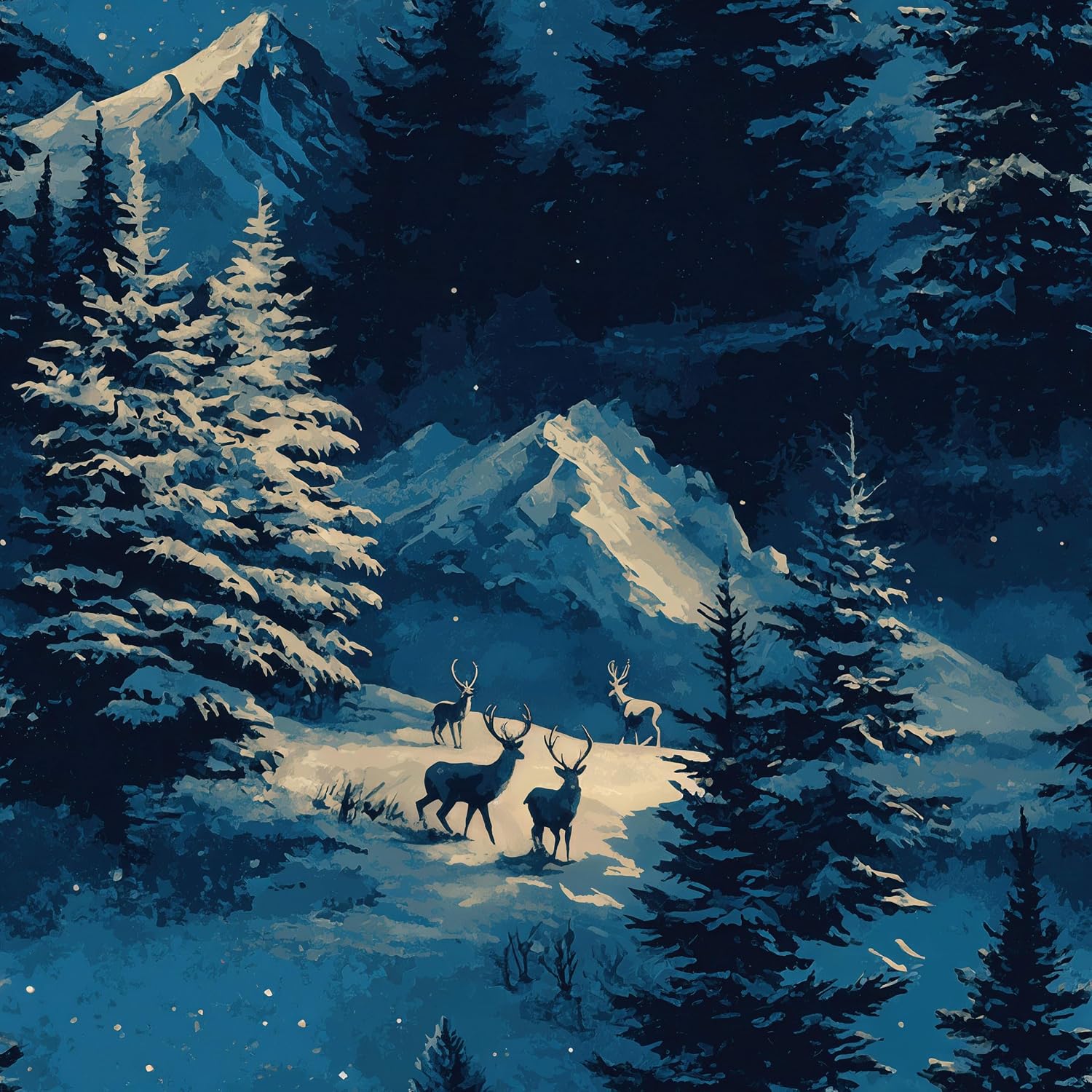 Stickorama Winter Snow Mountain Forest Wallpaper Peel and Stick Self ...