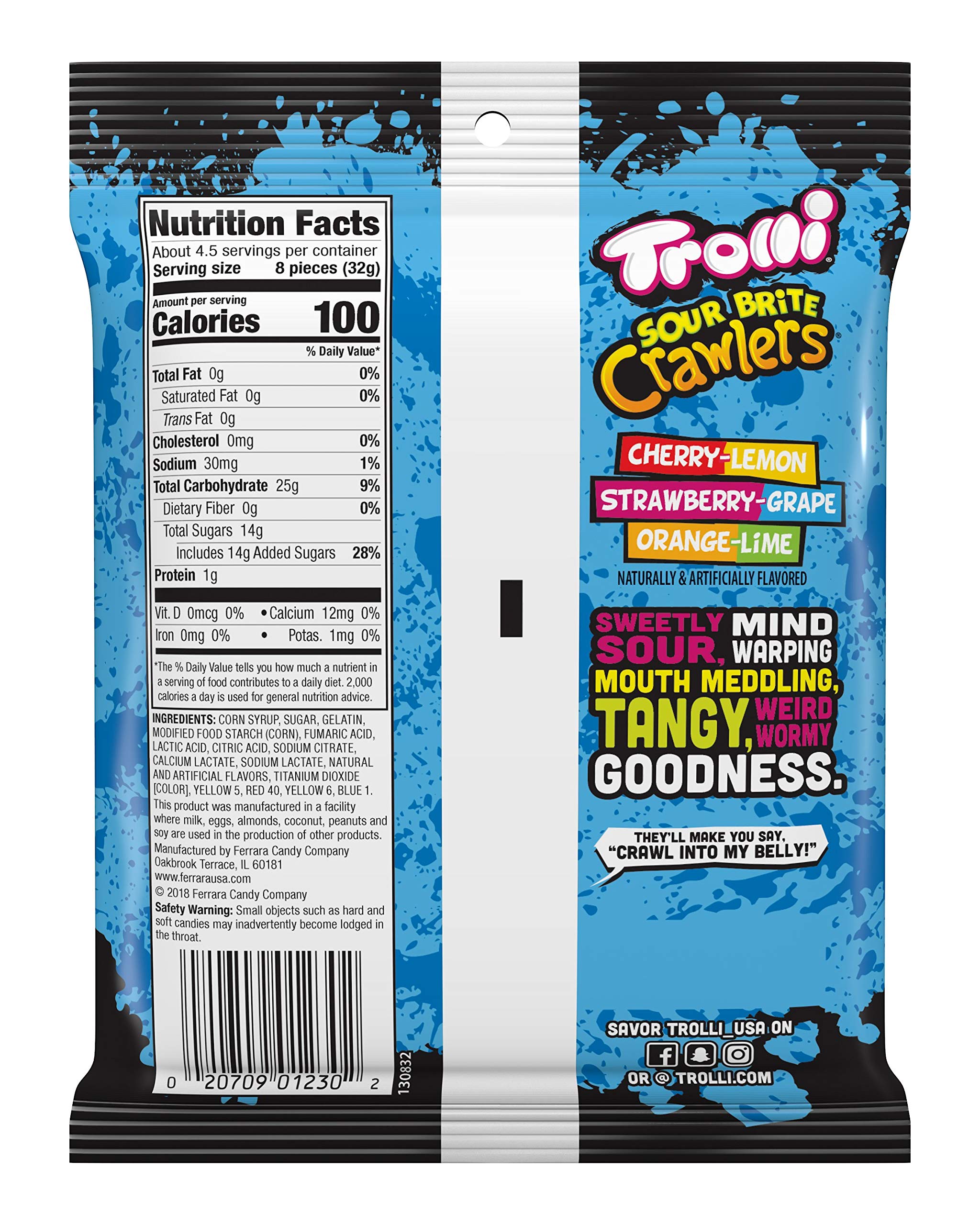 Trolli Sour Brite Crawlers Gummy Candy, 5 Ounce Bag, Pack of 12 Buy