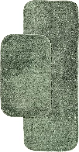Miniatura 114 de Garland Rug 2 alfombras de baño tradicionales de nailon lavables de espuma marina (17 x 24 pulgadas, 21 x 34 pulgadas), suaves, absorbentes y Espuma