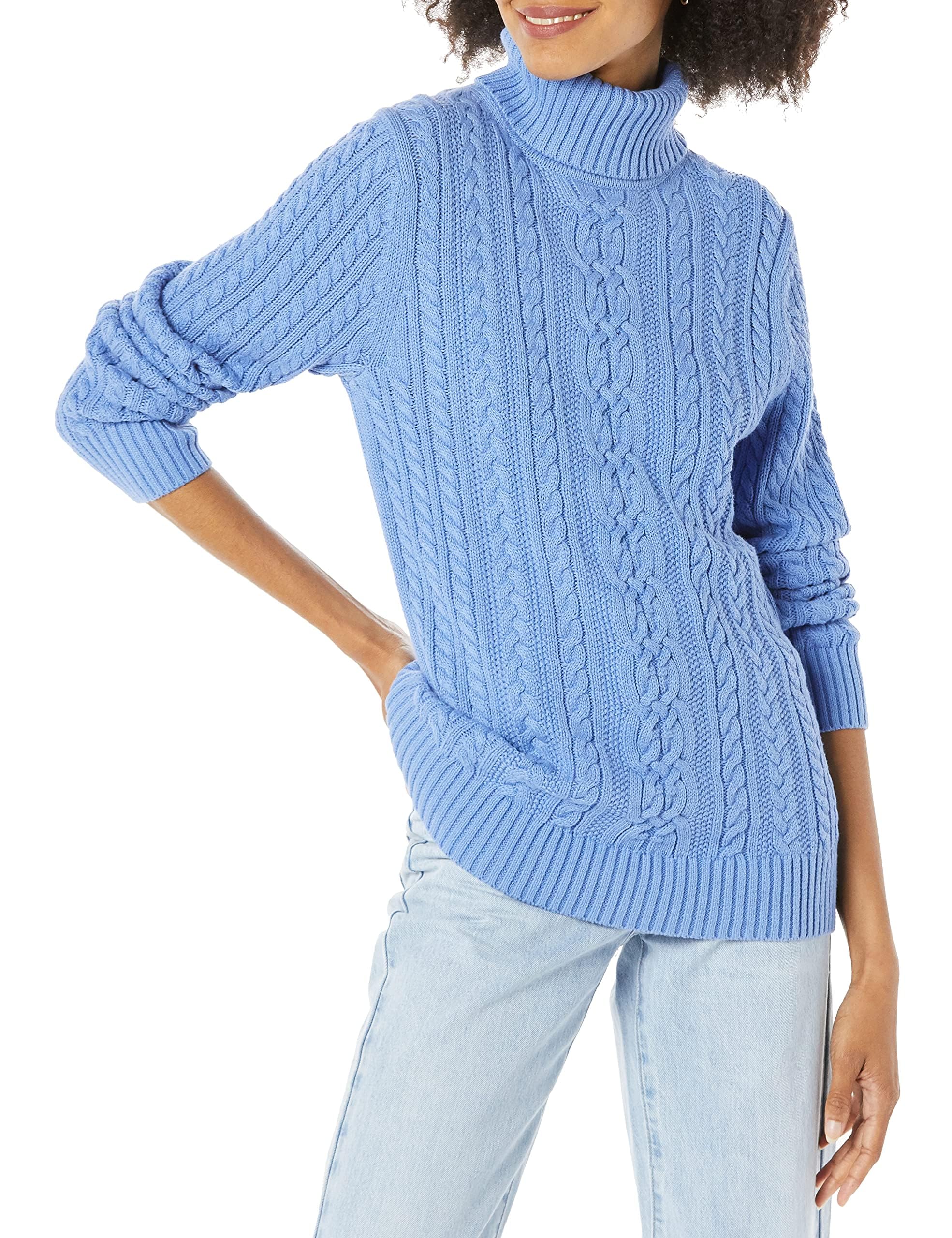 Amazon Essentials Damen Leichter Rollkragenpullover Mit Zopfmuster (Erhältlich In Übergröße)