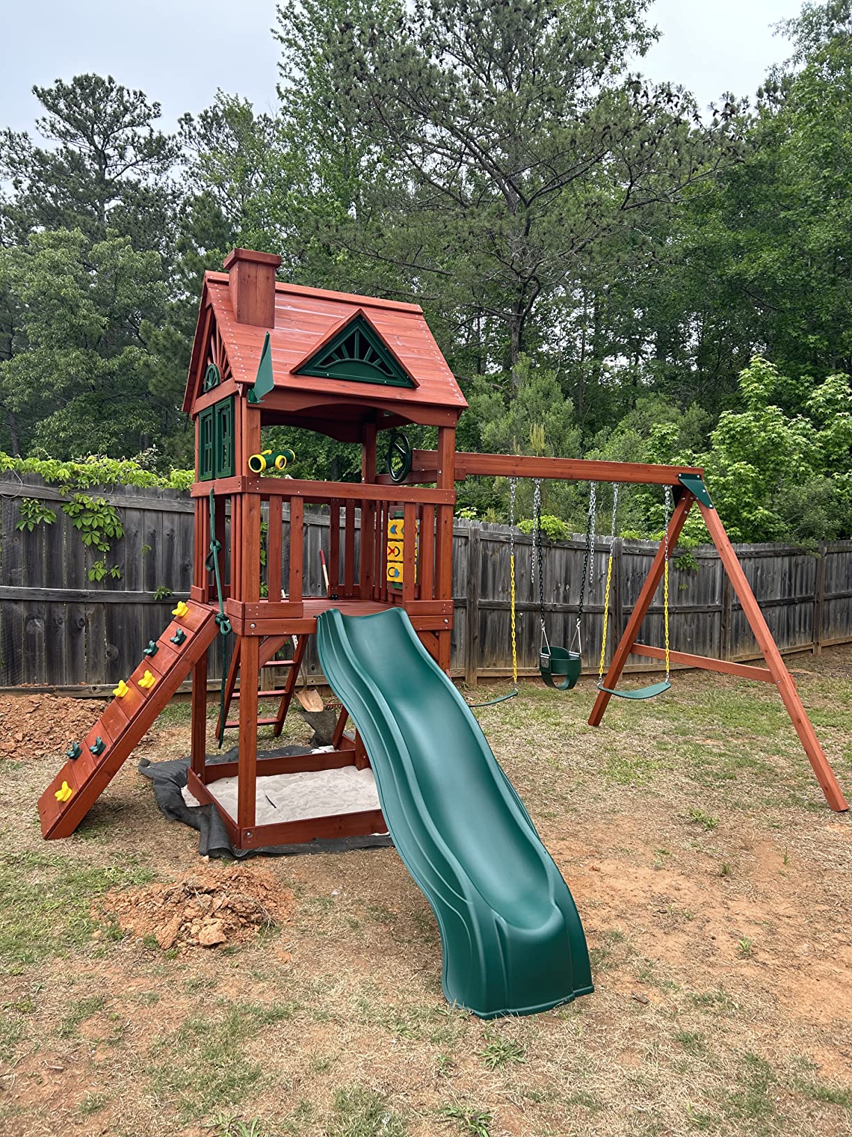 47/mo Finance Gorilla Playsets 010021 Nantucket II Wood Swing Set