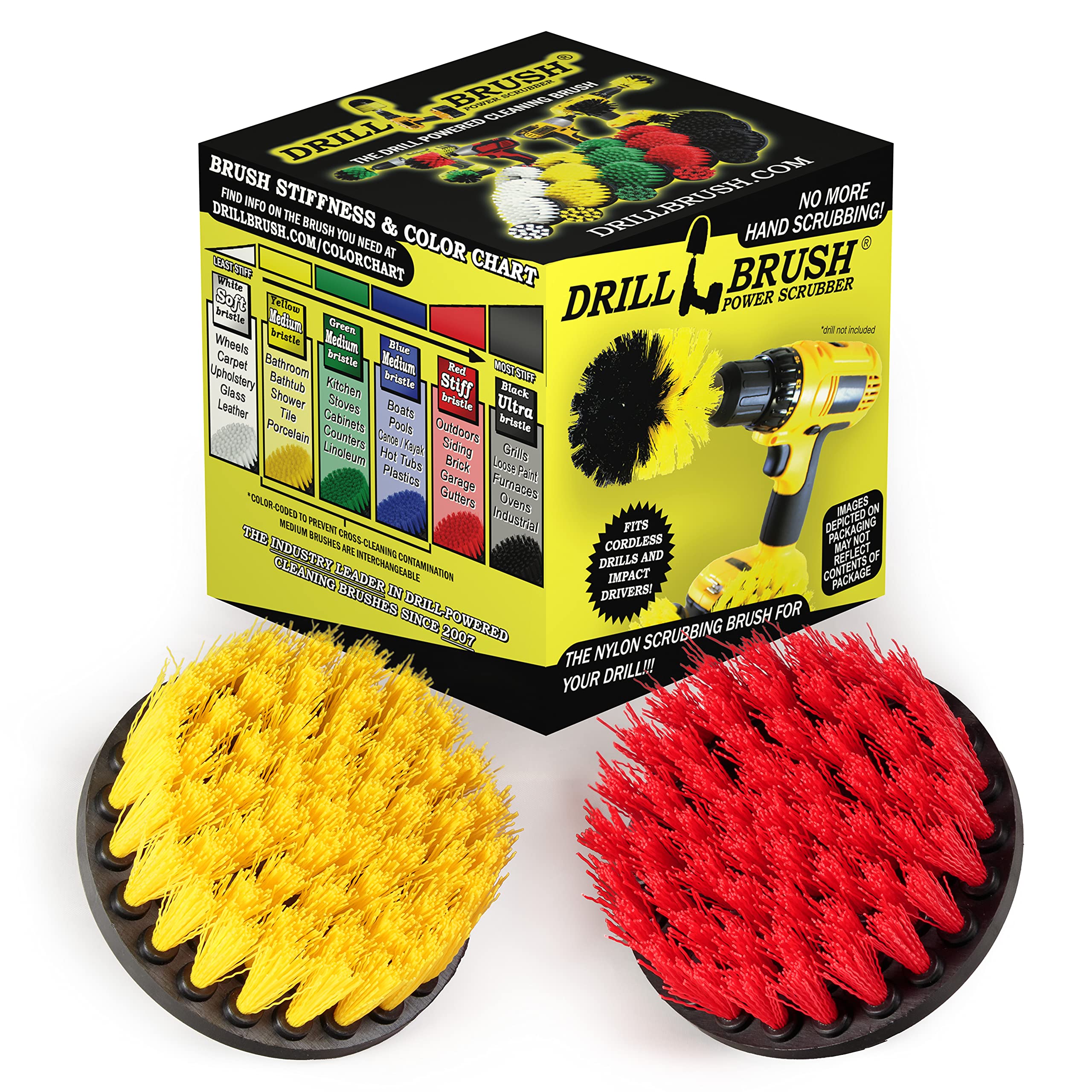 Drill Brush Spin Brush Scrub Kit - Grout Cleaner - Hard Water - Calcium