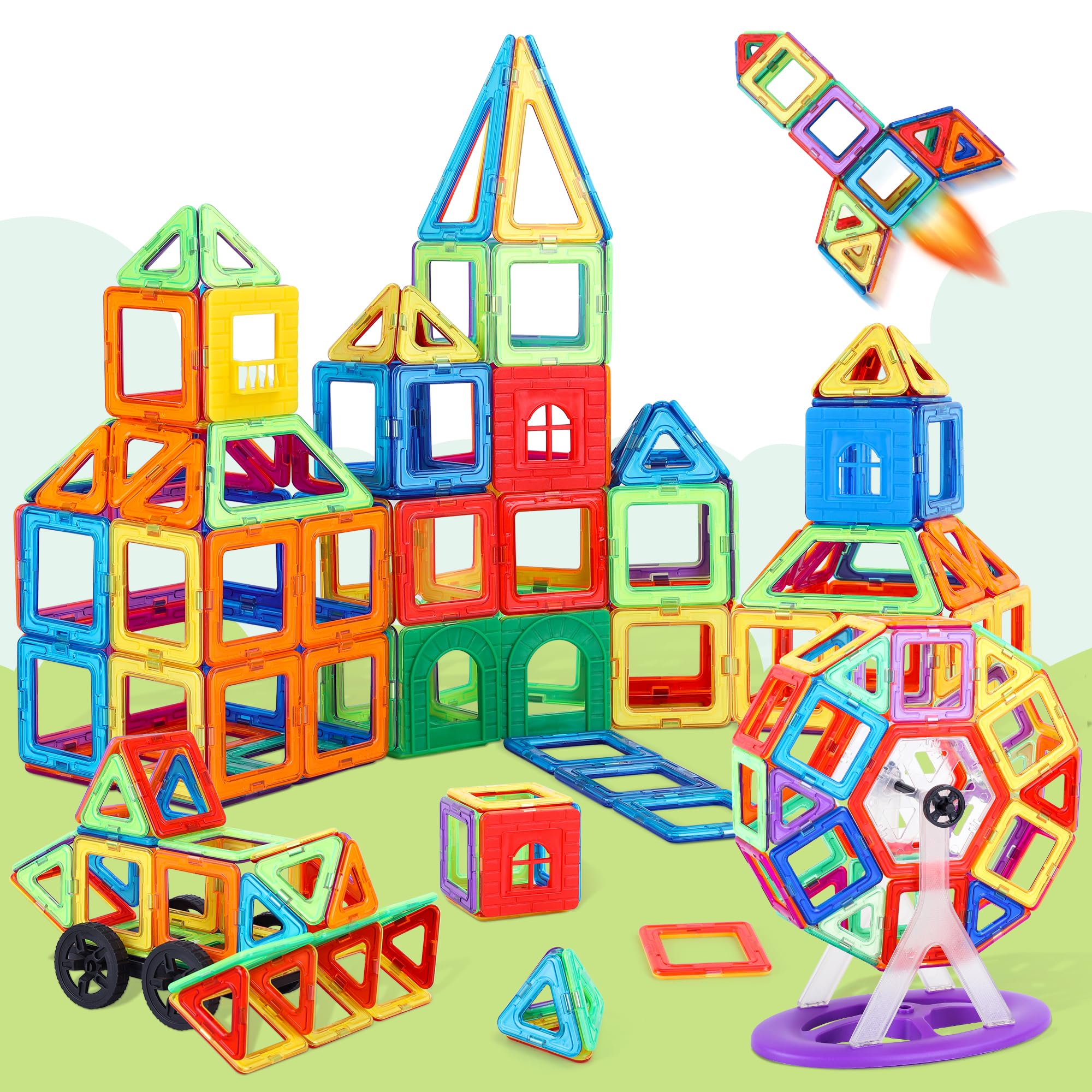 Pincush Costruzioni Magnetiche Bambini,Blocchi Costruzioni Magnetici Giochi Bambina di 3 4 5 6 7 8 anni Ragazzi e Ragazz Giocattoli con Calamite Educativi Regalo Montessori