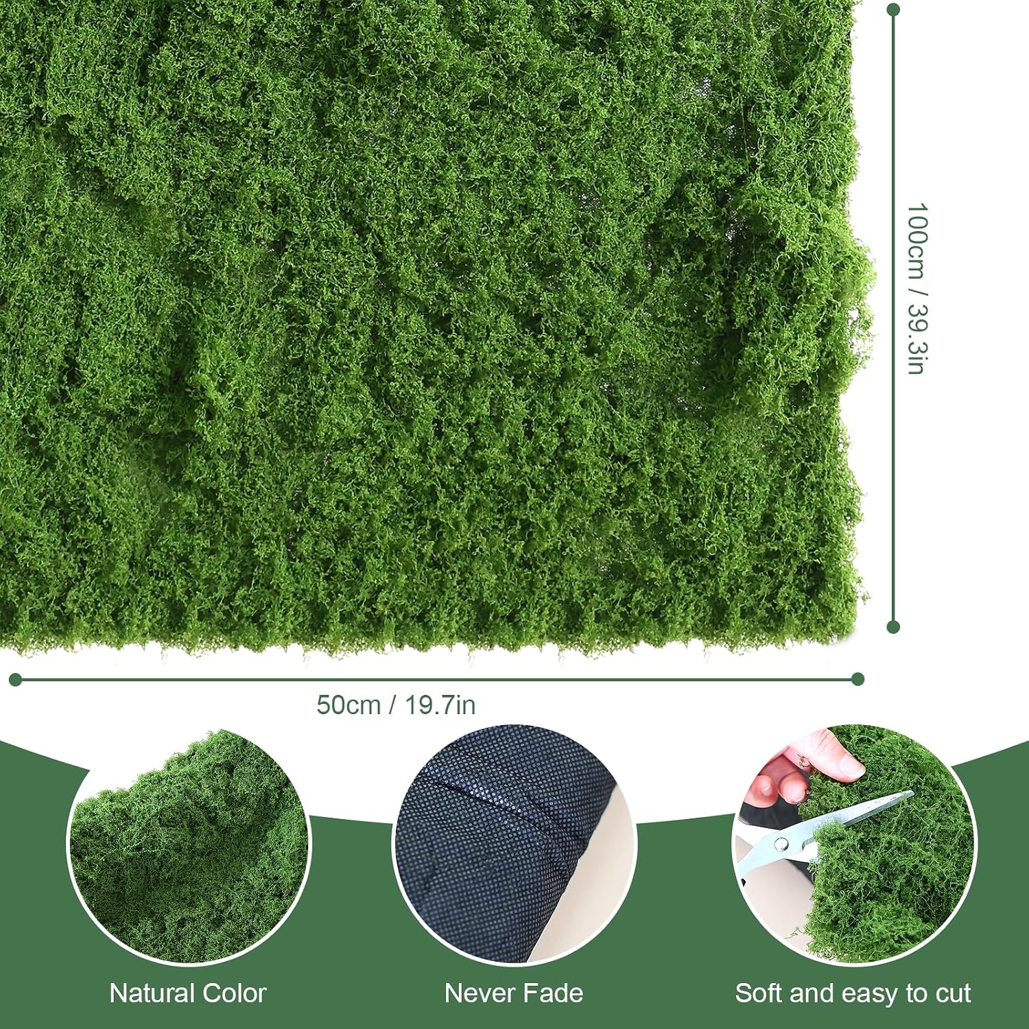 Bupelo Fake Moss Rug Artificial Moss 19.7" x 39.4" Faux Moss for Crafts Like Fairy Garden Accessories, Plants Indoor, DIY Enchanted Forest Decor, Wedding Table Runner Party Decorations (50x100cm) image 4