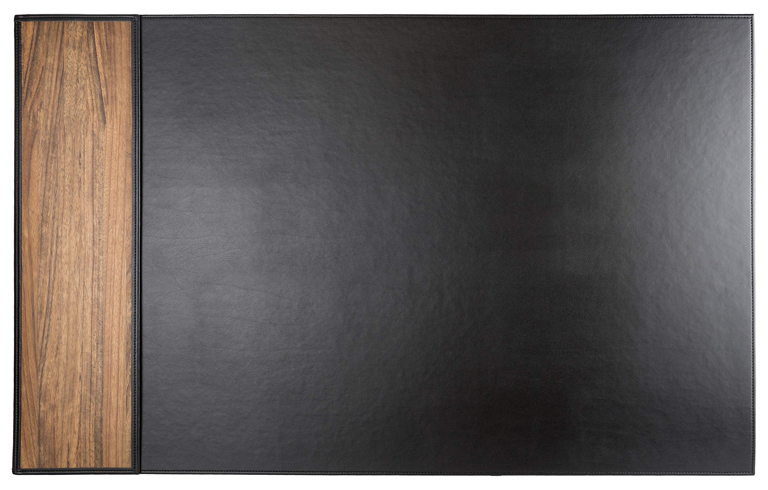 Sebastian Sturm Sebastian Sturm - Sottomano da scrivania "Amazaque", in vero legno e ecopelle, colore: Nero