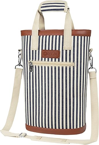 Miniatura 9 de opux Bolsa de vino para dos botellas, aislada, a prueba de fugas, bolsa enfriadora de vino de 2 botellas para viajes, pícnic, funda de vino
