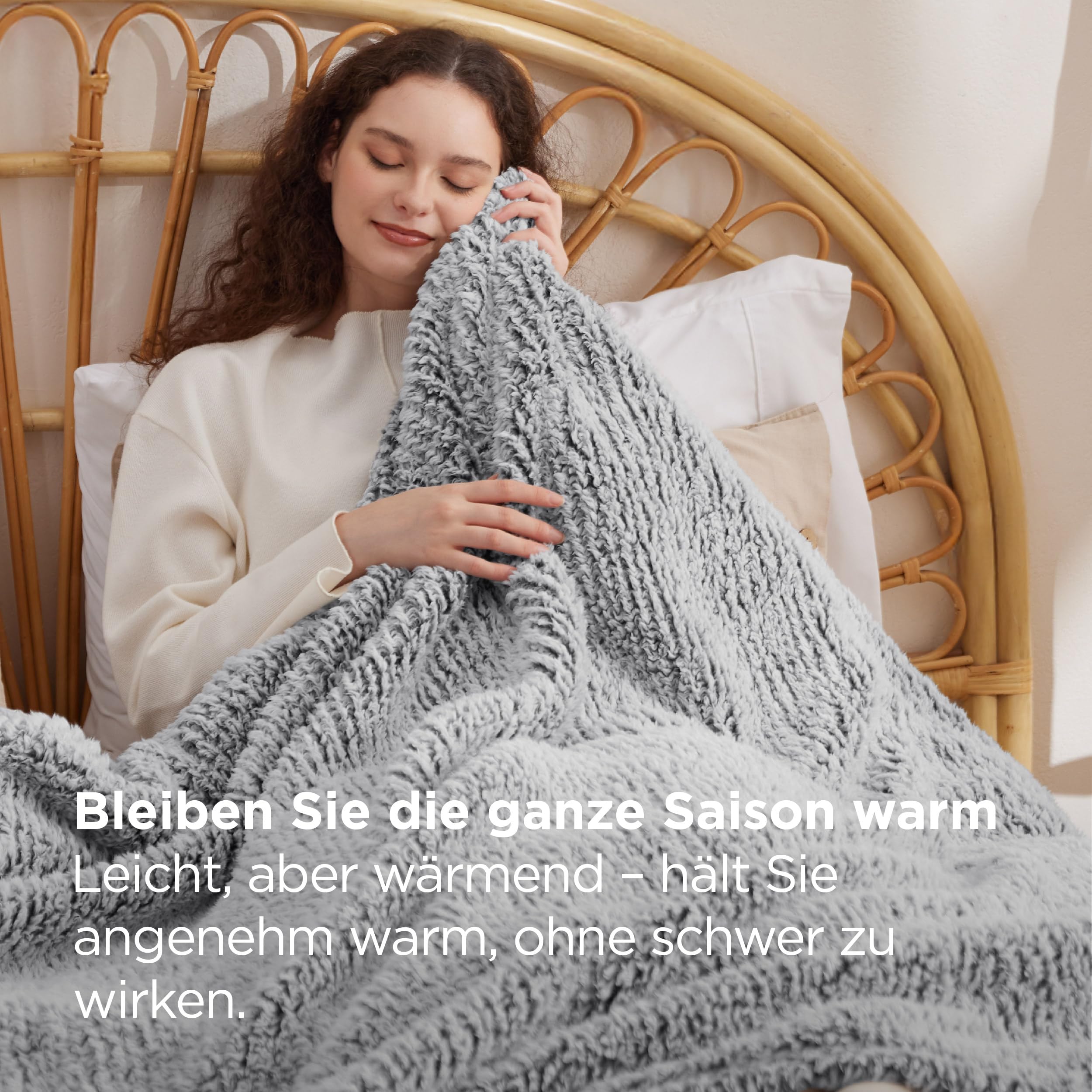 BEDSURE Decke Sofa Kuscheldecke Flauschig Grau