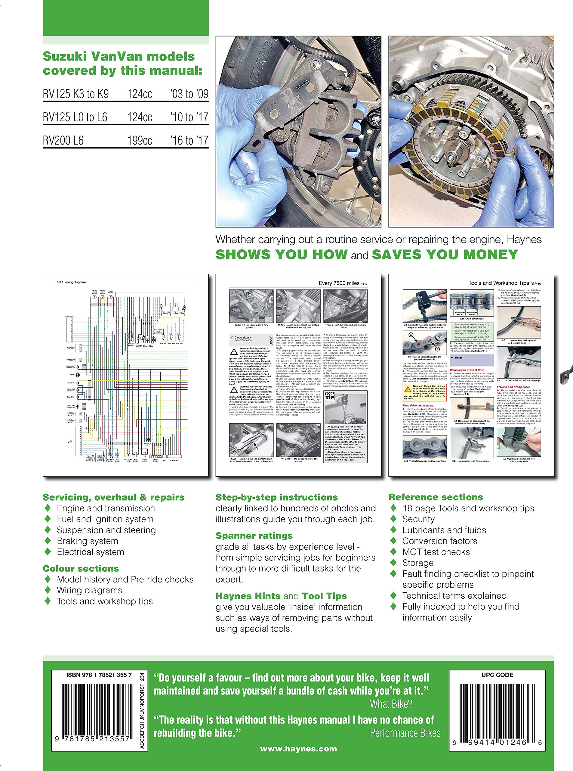 Suzuki RV125/200 VanVan Haynes Repair Manual 03-17