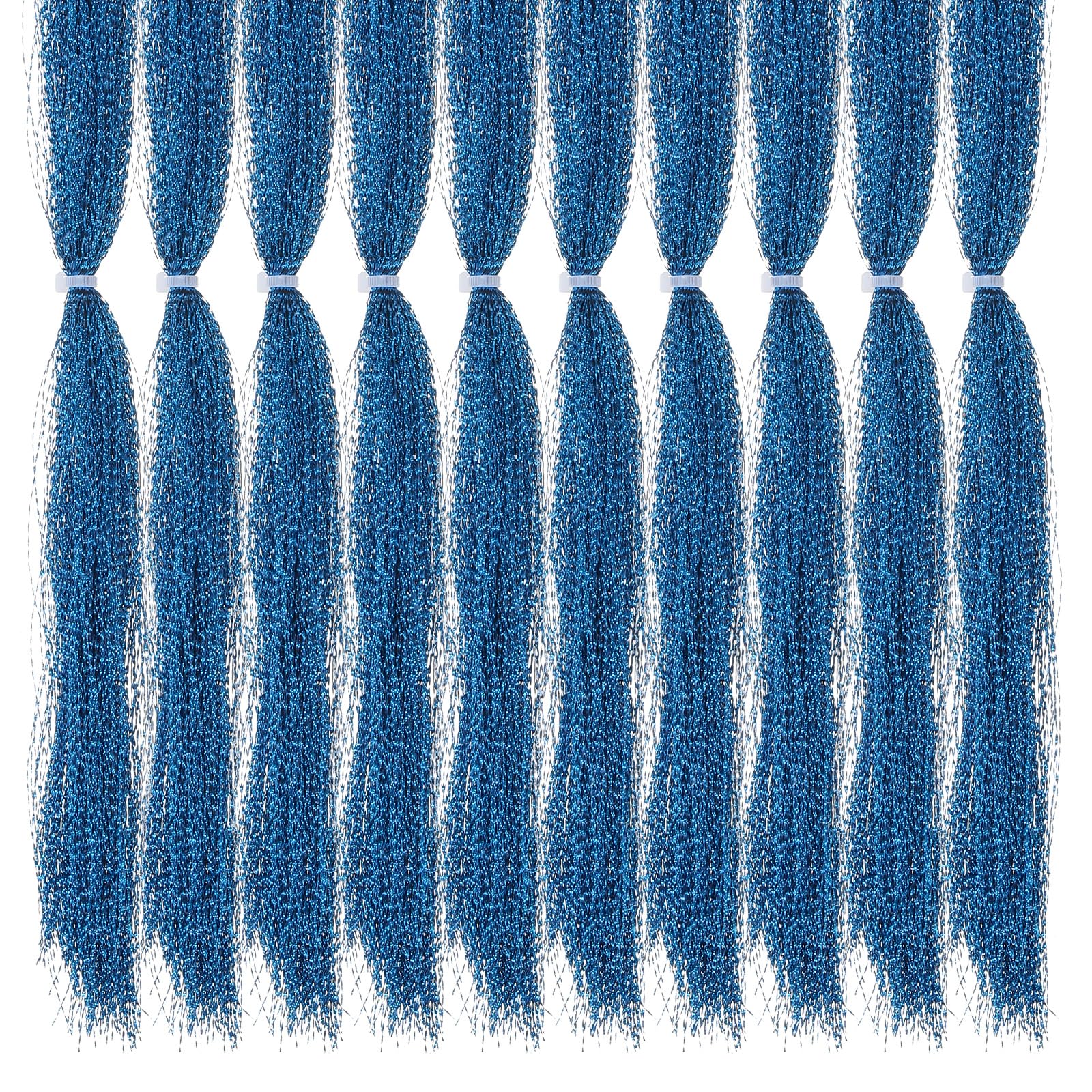 PATIKIL Crystal Flash Fly Fishing Line, 10 Pack Sparkle Fly Tying Material Kit Holographic Dry Flies Thread Supplies for Making Fishing Hook Lure Flies, Blue