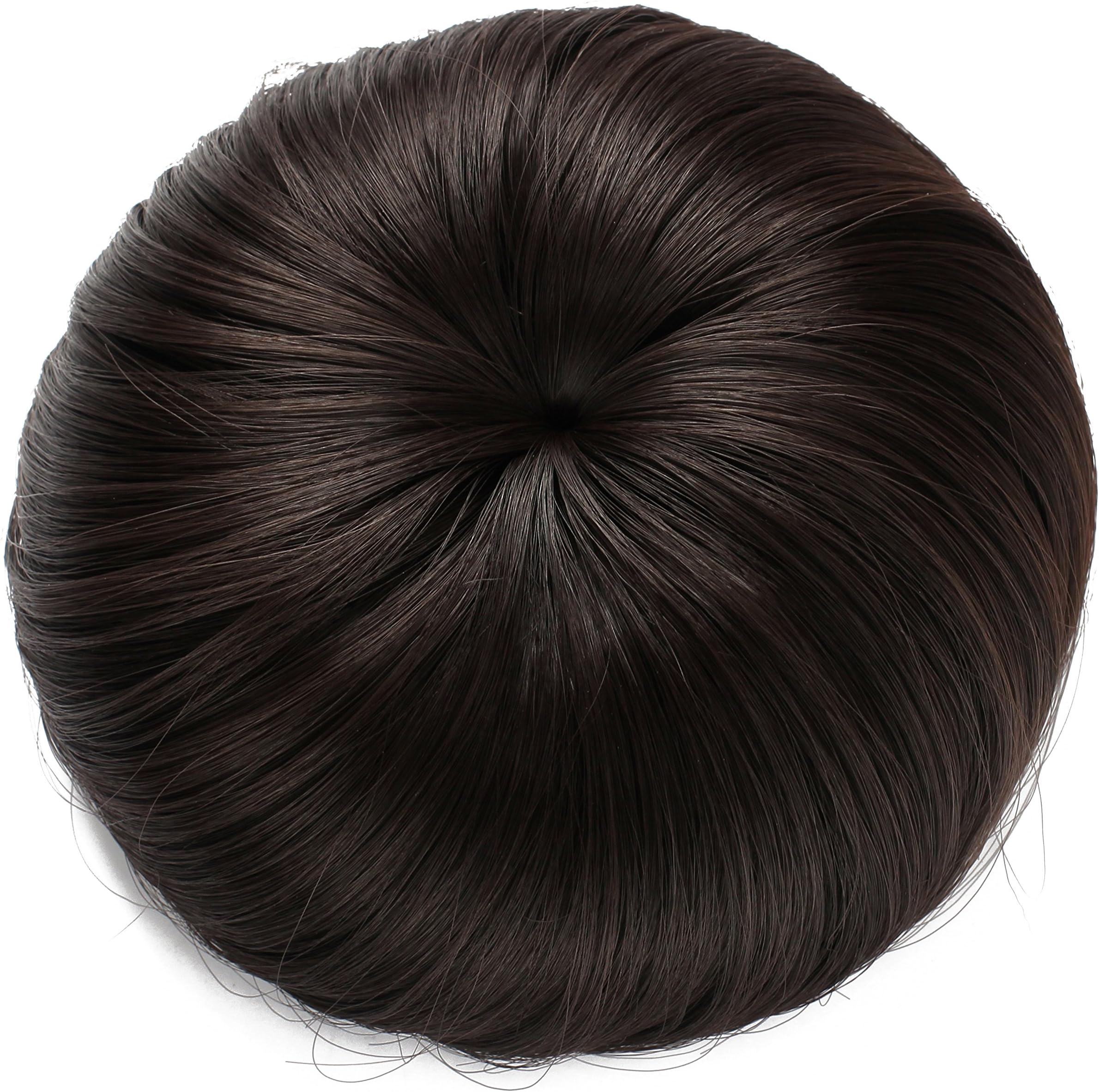 OneDor Synthetic Hair Bun Extension Donut Chignon Hairpiece Wig (4#-Dark Brown)