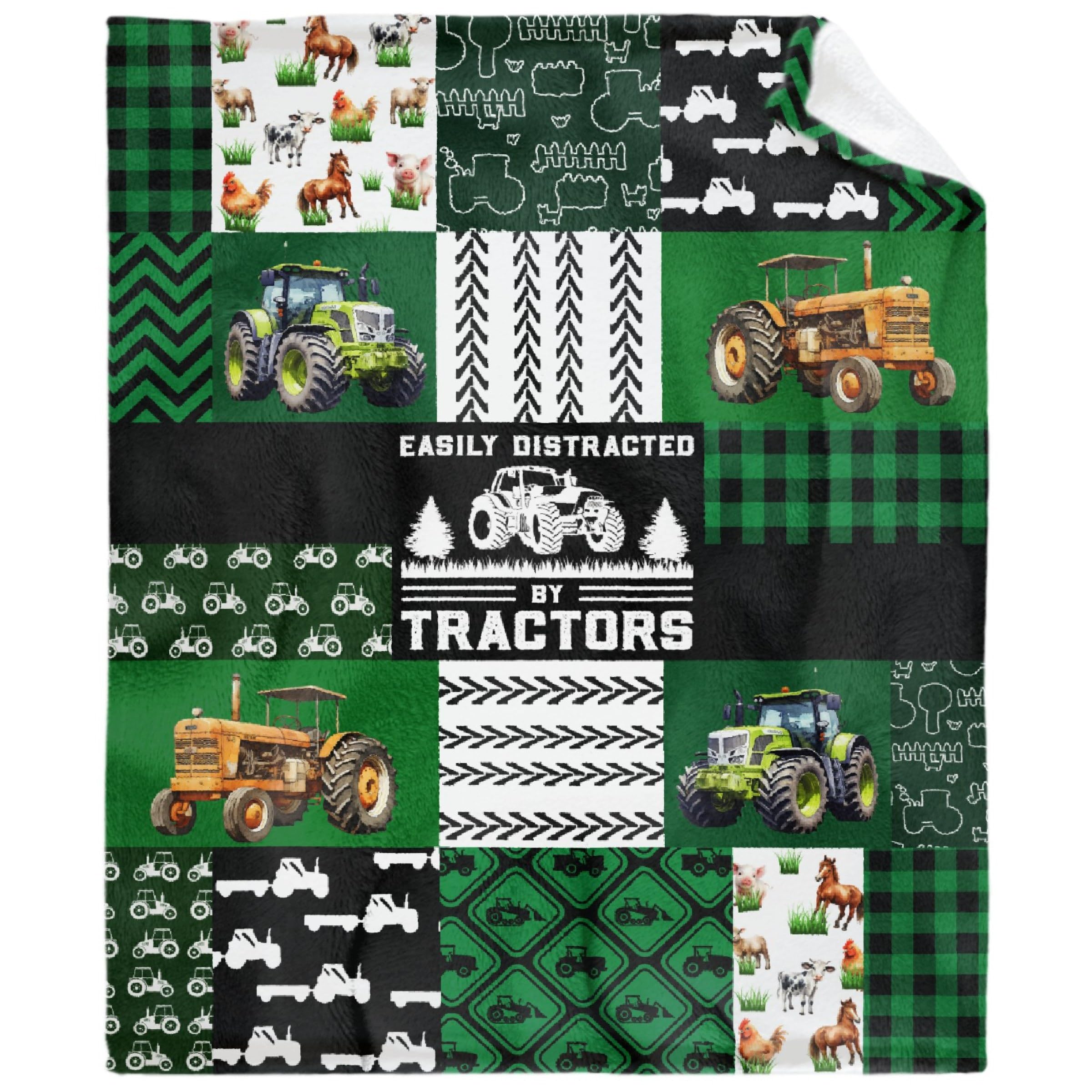 Tractor Blanket-Tractor Blanket for Boys, Girls Tractor Gift for Tractor Lovers-Cozy Soft Flannel Lightweight and Warm Used for Room Bed Camping 40"x50" for Kids Children