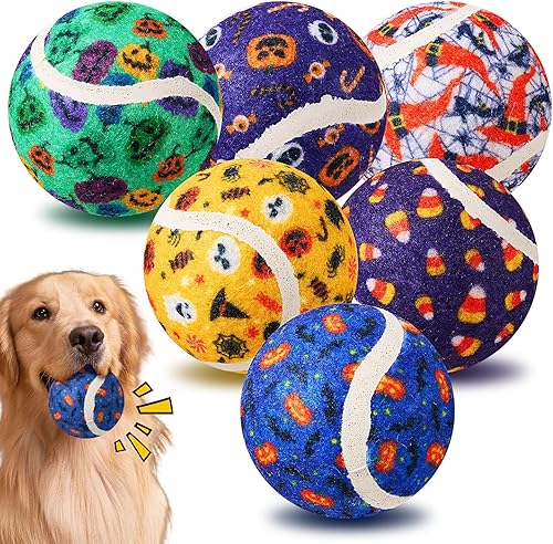 Miniatura 9 de Civaner 18 Pelotas de Tenis Chirriantes de Navidad para Perros de 2.5 Pulgadas Juguetes para Perros a Granel Pelota para Perros Pequeños Medianos