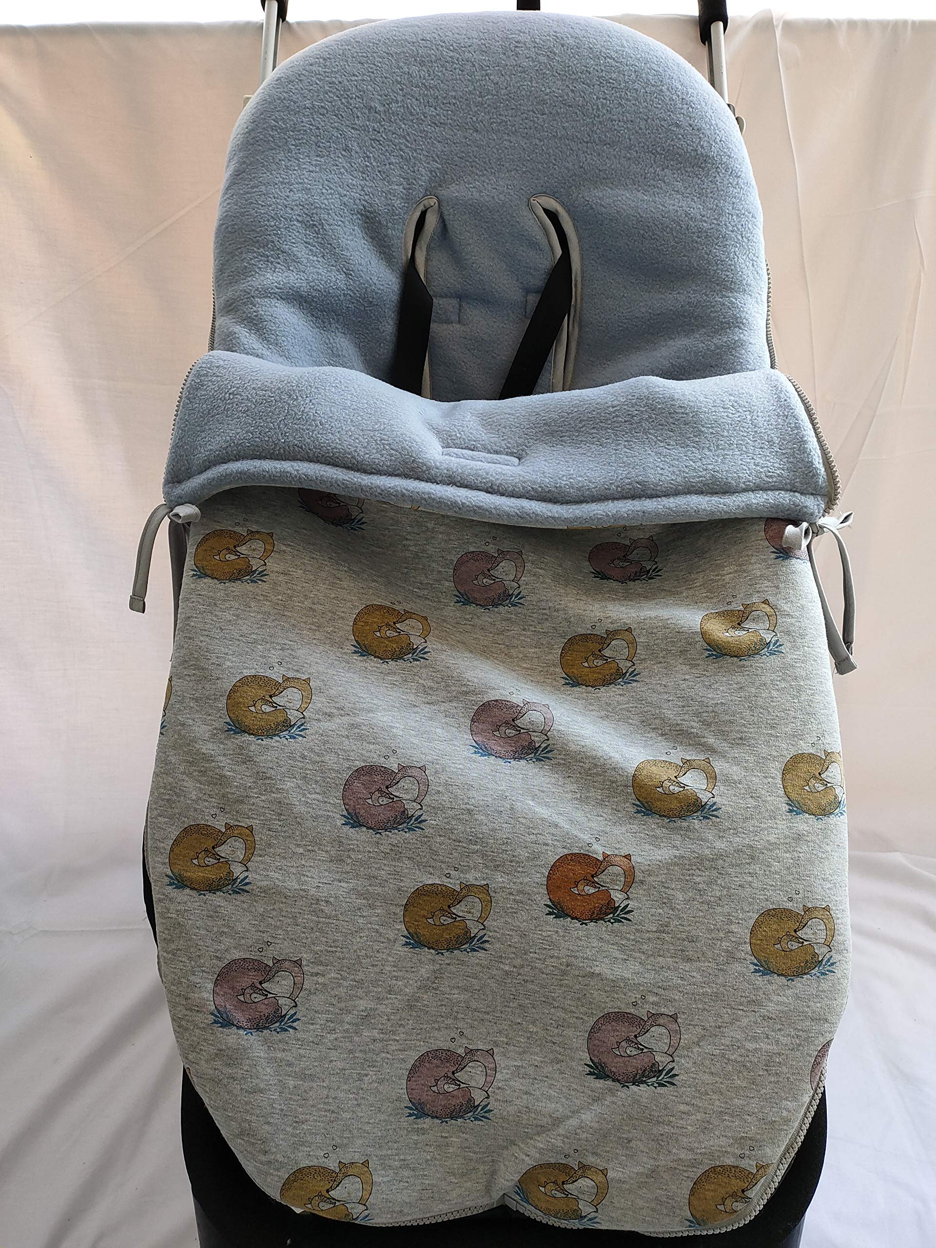 moon-bebe Universal-Fußsack aus Baumwolle für Kinderwagen, grau, Gepäckkoffer