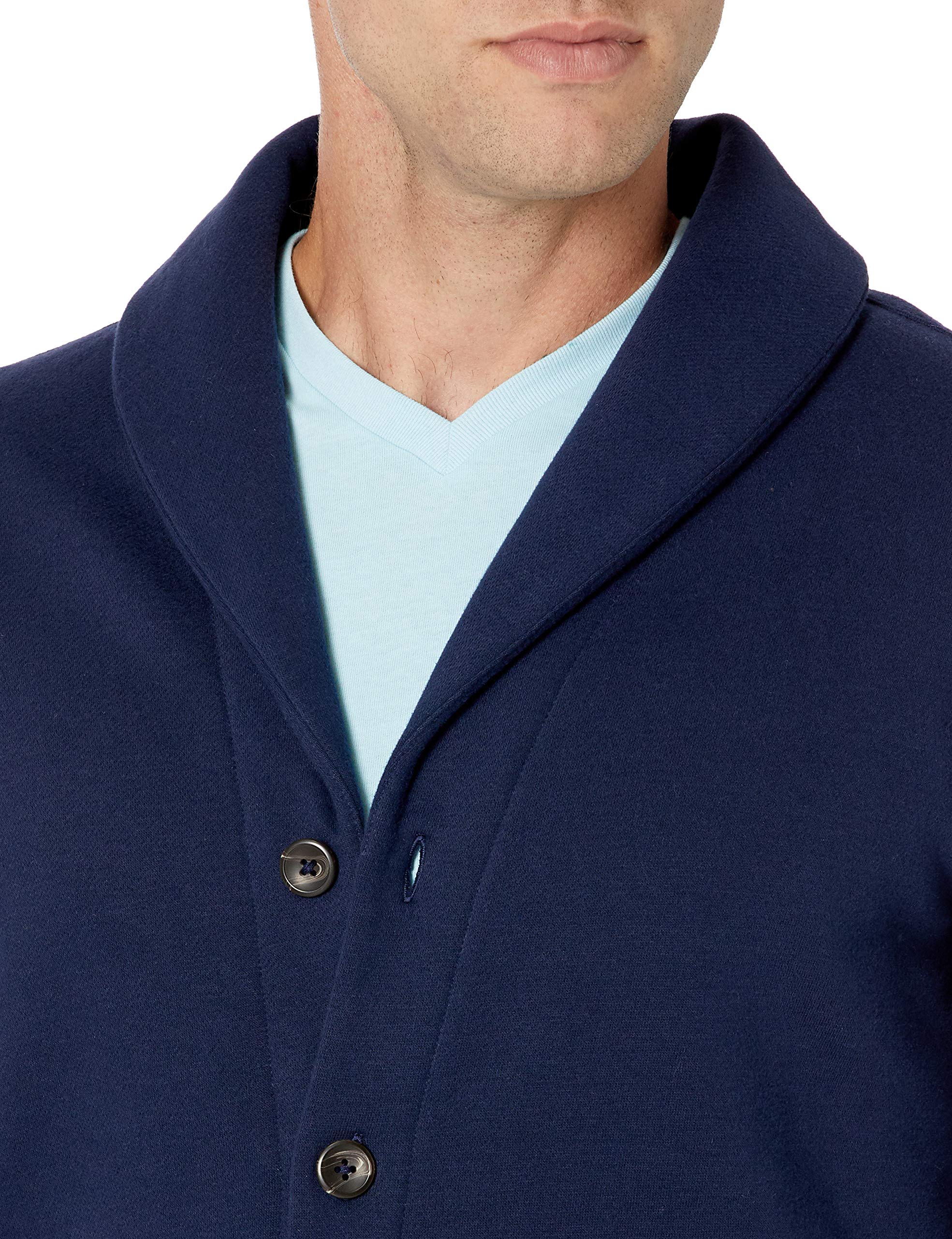 Amazon Essentials Cardigan a Maniche Lunghe in Felpa con Collo Sciallato Uomo