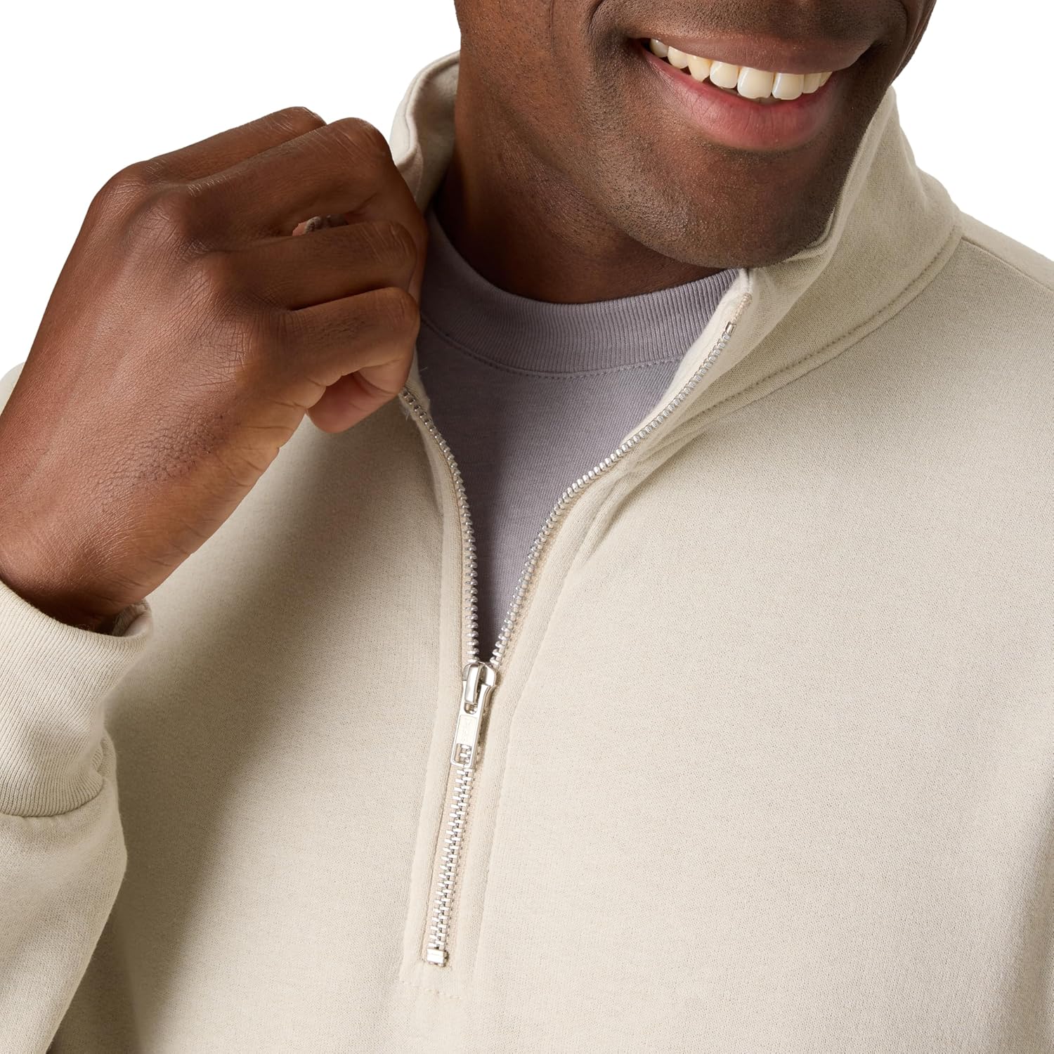Hanes Men's Quarter-zip Pullover, Ecosmart Fleece Pullover Shirt for Men, Cotton Blend