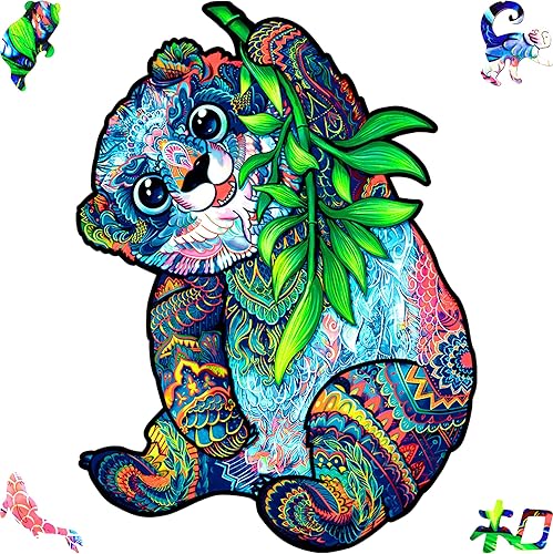 UNIDRAGON Rompecabezas de madera original  Panda serio, 700 piezas, tamaño real 17.3 x 23.2 pulgadas, hermoso paquete de regalo, forma única, el