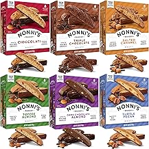 Nonni's Italian Biscotti Variety Pack - 6 Assorted Flavors - Holiday Snack for Christmas Cookies - Biscotti Cookie Variety Pack - Italian Cookie Assortment - Biscotti Individually Wrapped Cookies - Kosher