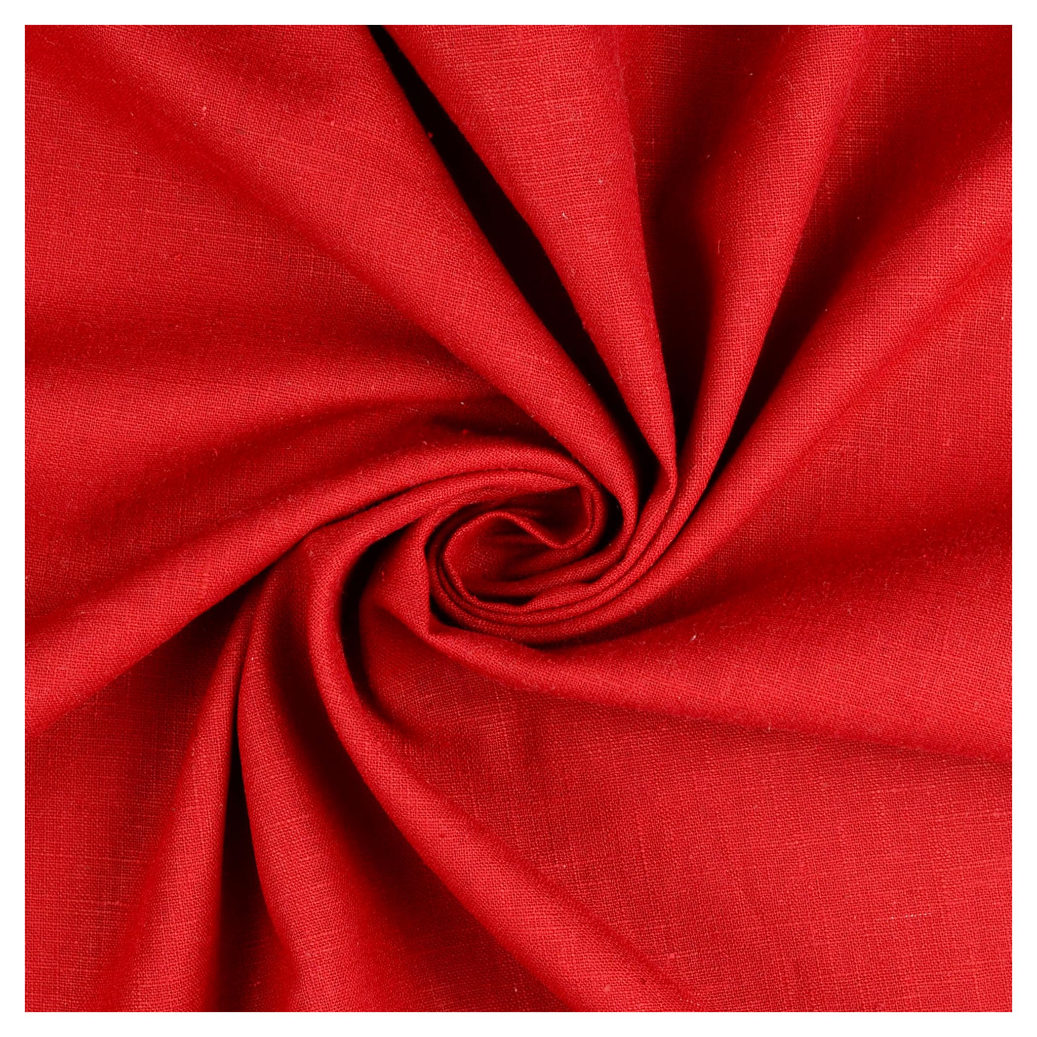 Premium Washed 100% Linen Fabric Soft Breathable Material Vintage Fashion Dressmaking Flax Bag Curtain Cushions Tablecloths | 1000cm x 136cm (Cherry)