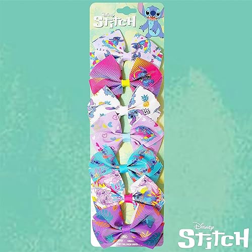 Miniatura 7 de LUV HER Disney Stitch - Lazos para el cabello, paquete de 7 lazos de 4 pulgadas, juego de regalo de accesorios para el cabello, clip de cocodrilo, a