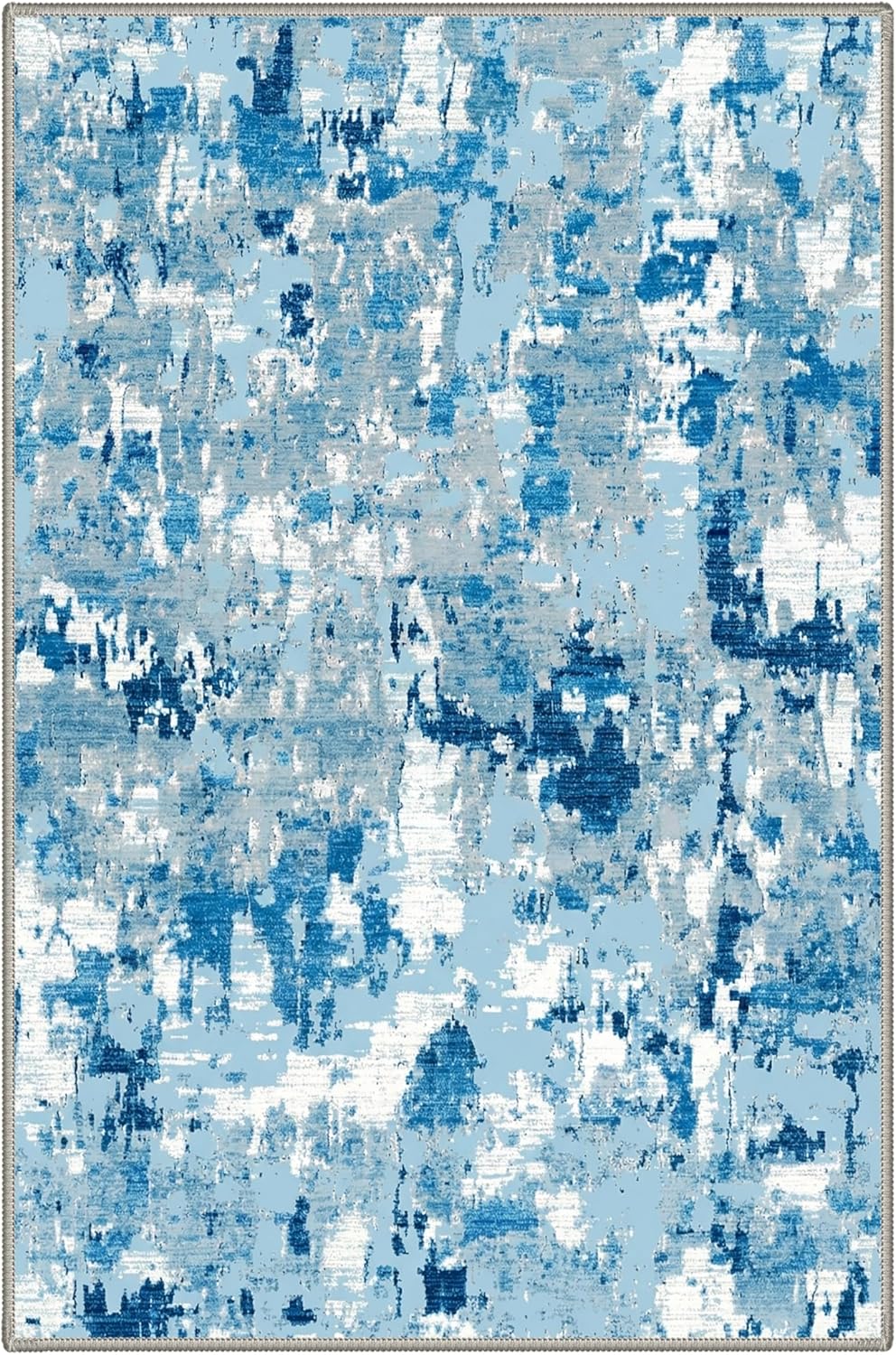 BEIMO 2x3 Rugs for Entryway Entrance Kitchen Bathroom, Machine Washable Rug Modern Abstract Soft Area Rug, Low Pile Indoor Floor Carpet with Non Slip Backing, Dusty Blue
