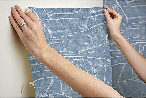 Miniatura 6 de York Wallcoverings PSW1232RL - Papel tapiz prémium con tiza urbana azul