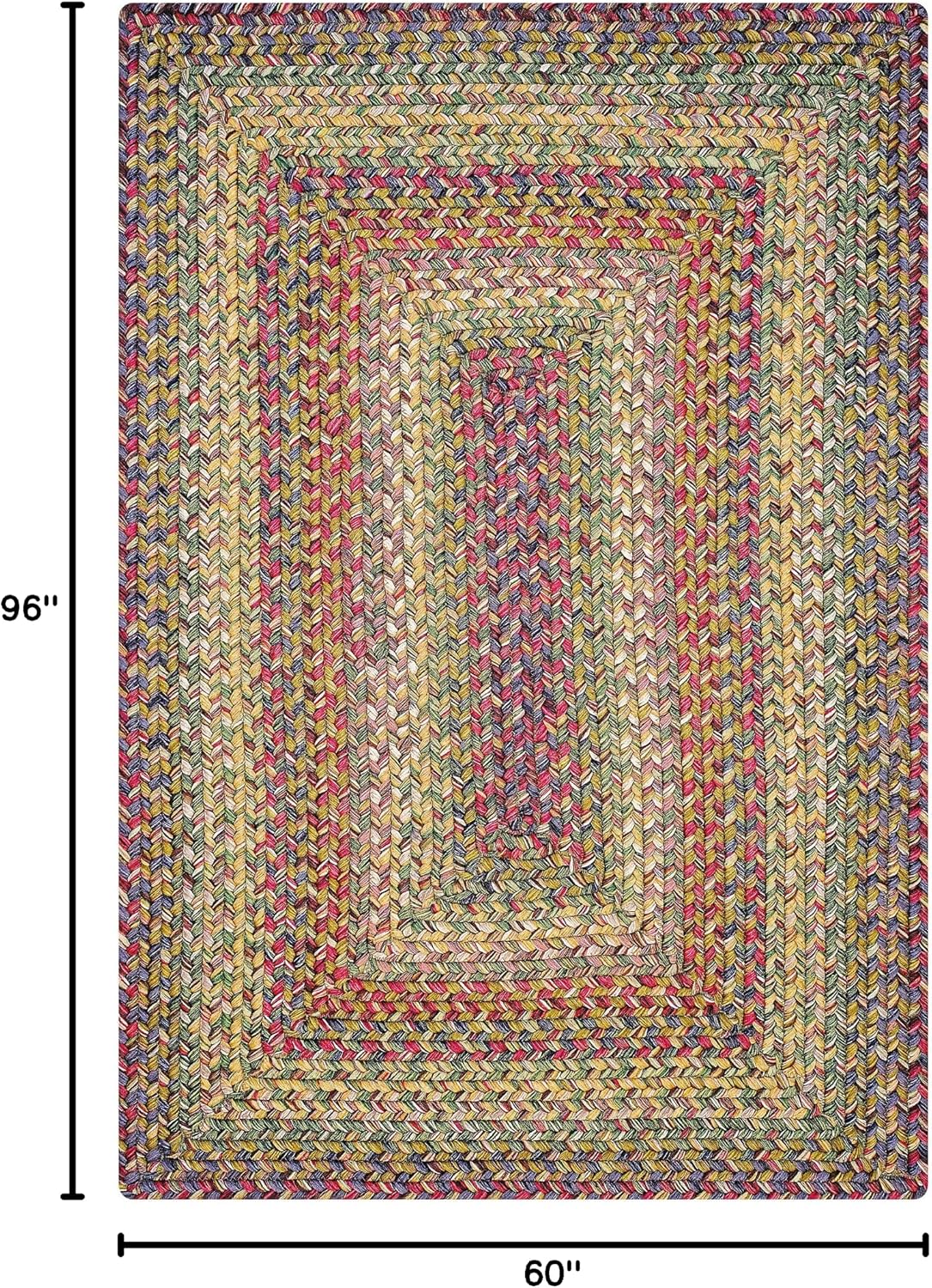 Homespice Rainforest Country Braided Area Rugs 5x8' - Multi Color Rugs for Living Room and Bedroom Waterproof, Pet Friendly and Easy to Maintain - Both Indoor and Outdoor