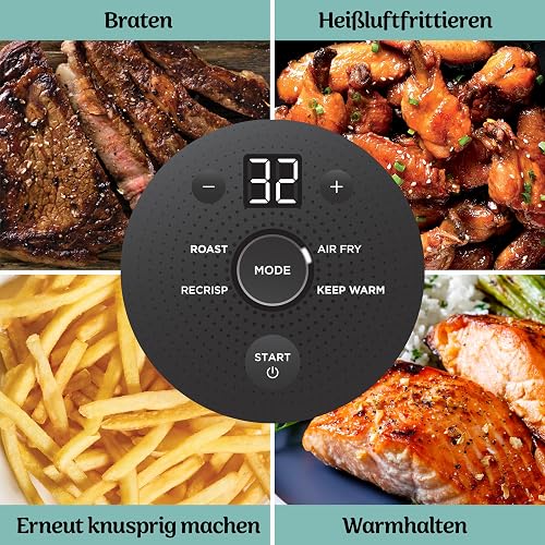 Ninja CRISPi Friteuse sans huile portable, 3,8L, 4-en-1 : Frire sans huile, Rôtir, Garder au chaud, Recroustiller, Design compact, 2 récipients avec couvercles, 1 700 W, Gris FN101EUGY - 9