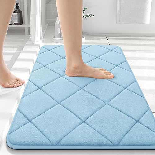 Miniatura 240 de OLANLY Tapete de baño de espuma viscoelástica de 24 x 16 pulgadas, ultra suave y absorbente, lavable a máquina, cómodo tapete de baño para suelo de