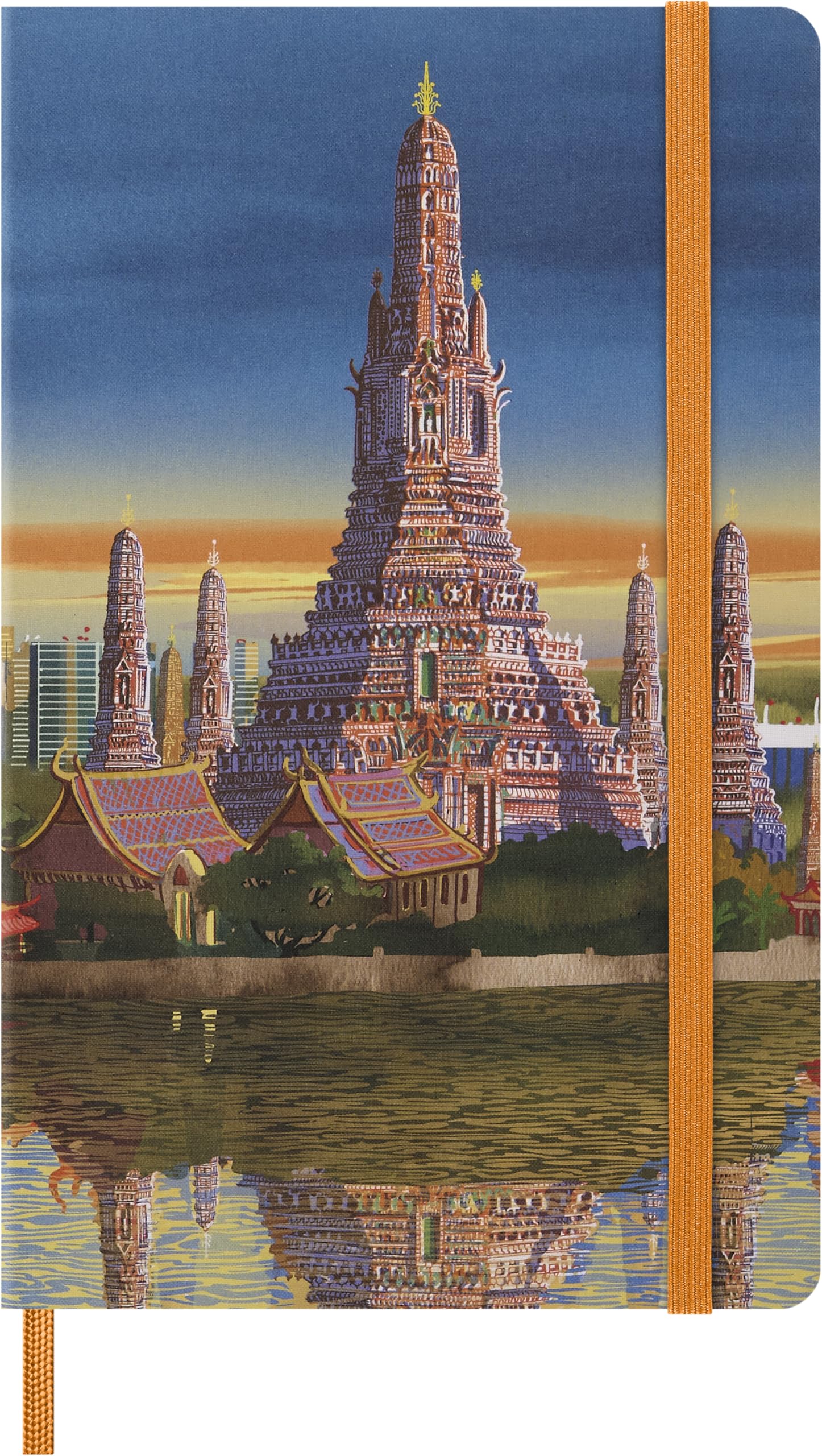 Moleskine I Am Bangkok Ruled Notebook, Hard Fabric Cover and Elastic Closure, Bangkok Theme