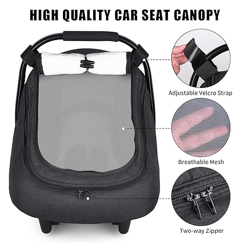 Miniatura 3 de Rquite Funda de asiento de coche para bebé, funda floral para asiento de automóvil para niñas y niños, funda de lactancia transpirable para