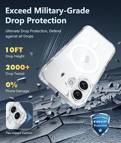 Miniatura 187 de Fntcase Funda para iPhone 15 Plus y 14 Plus de 6.7 pulgadas, magnética, a prueba de golpes de grado militar, antiamarilleo, delgada, protectora