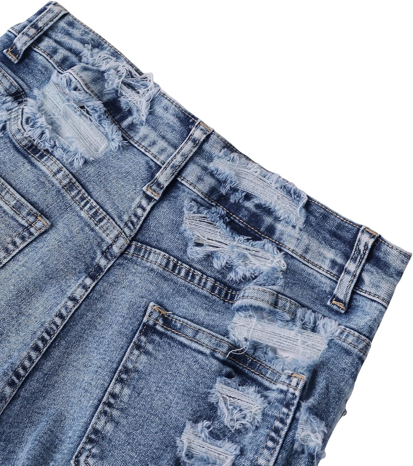 SOFIA'S CHOICE Women's Ripped Distressed Denim Shorts High Waisted Stretchy Skinny Mini Jean Shorts - Image 5