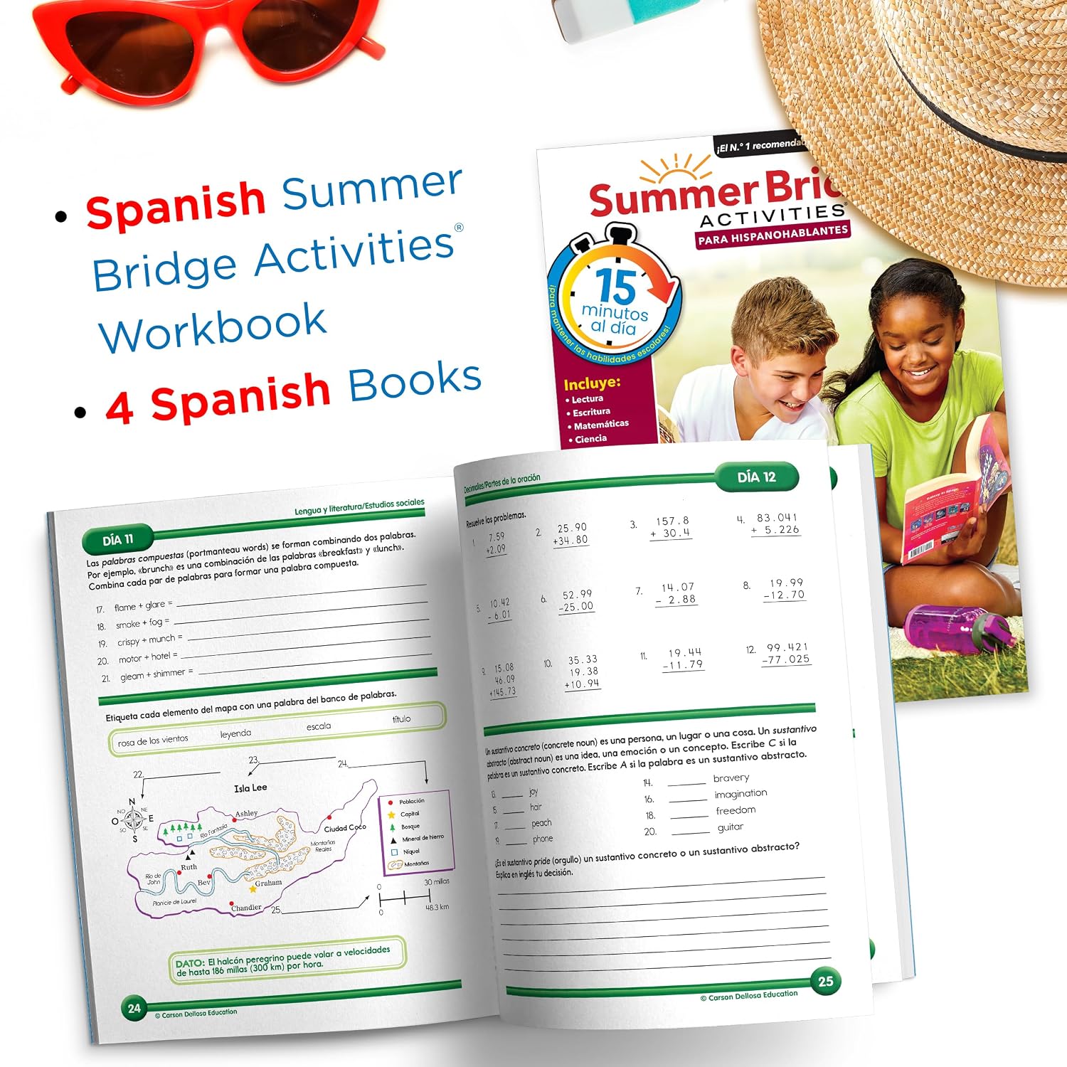 Summer Bridge Activities Grades 6-7 Spanish Summer Learning Backpack, Spanish Language 6th Grade to 7th Grade Workbook All Subjects, Flash Cards, Middle School Nonfiction & Fiction Children's Books