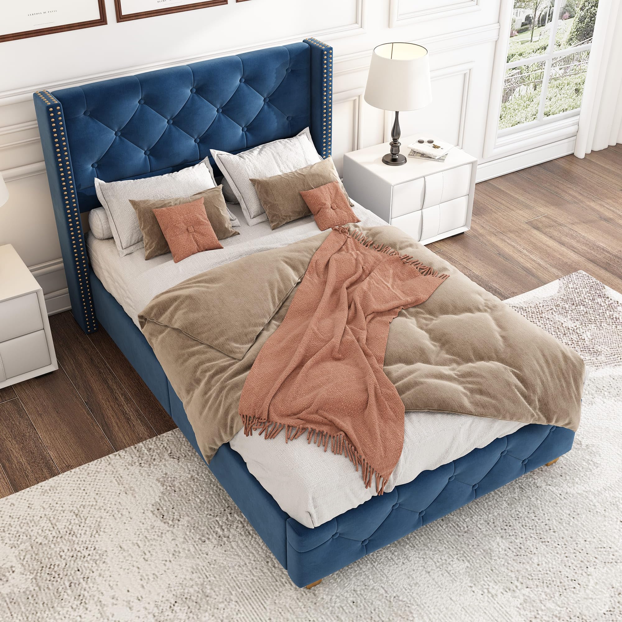 Letto Singolo Imbottito Con Testiera, Luce Da Lettura E USB - Contenitore Incorporato, 90x200 Cm, Grigio (Senza Materasso) - Foto 5